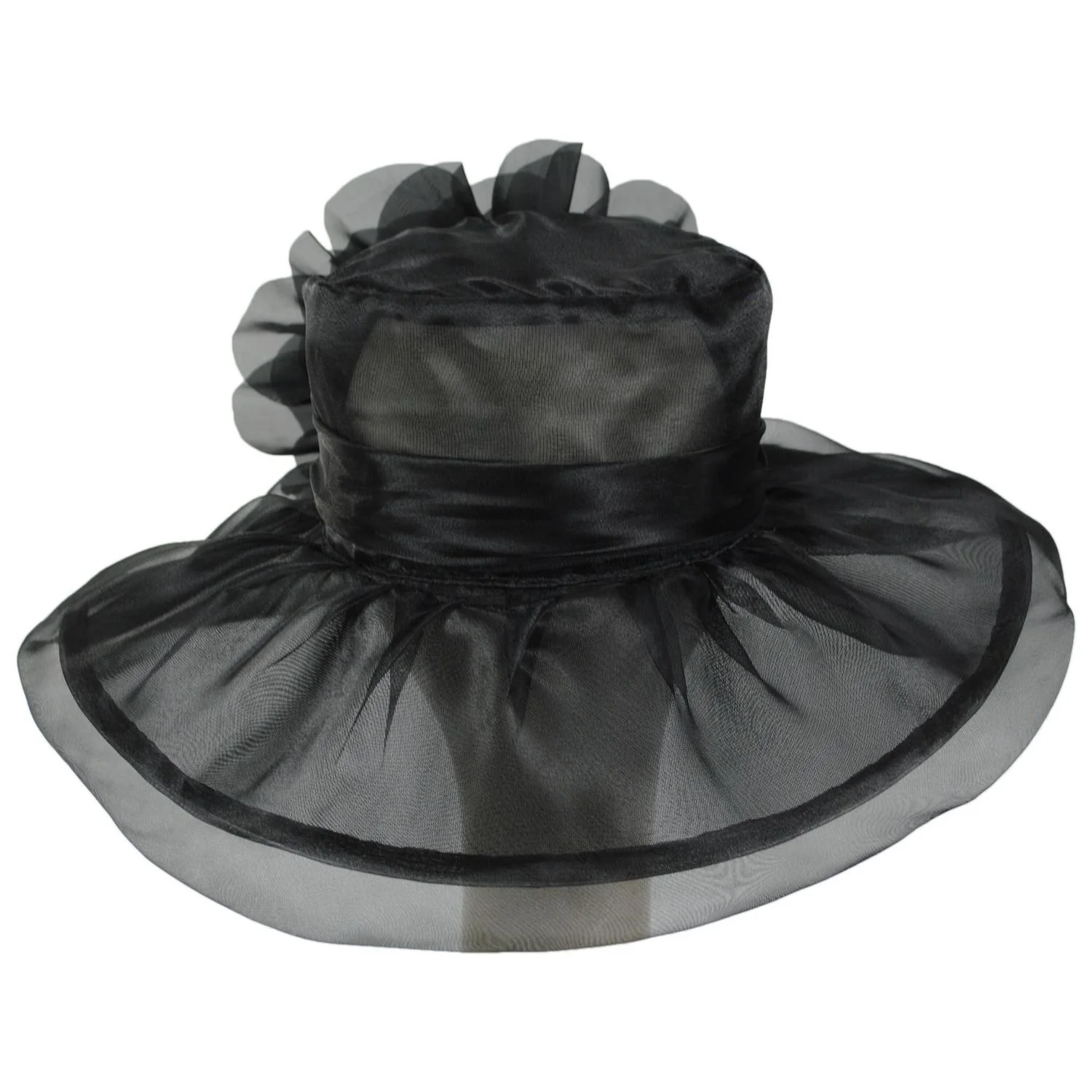 Flower Clip Organza Dress Hat - Image 25