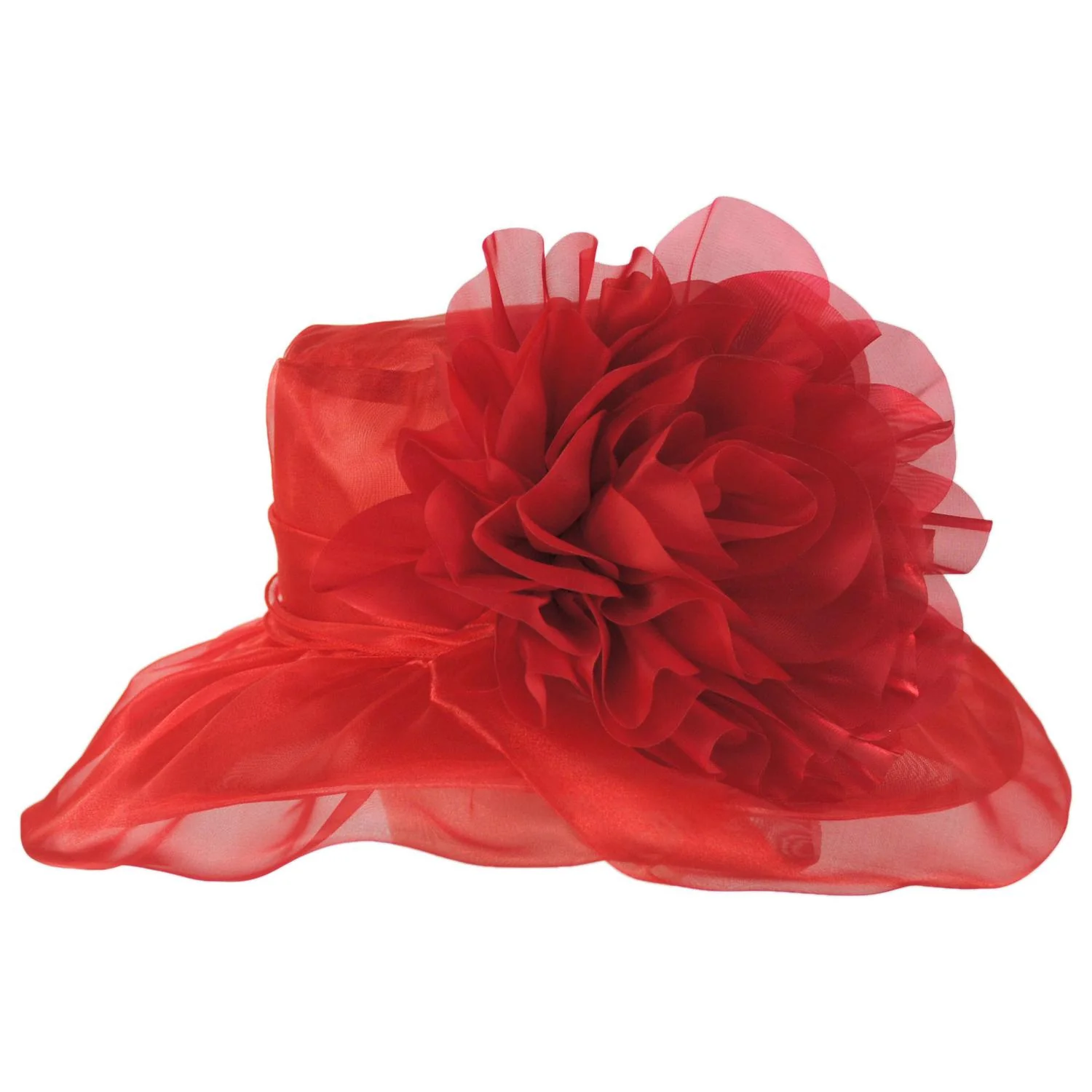 Flower Clip Organza Dress Hat - Image 3