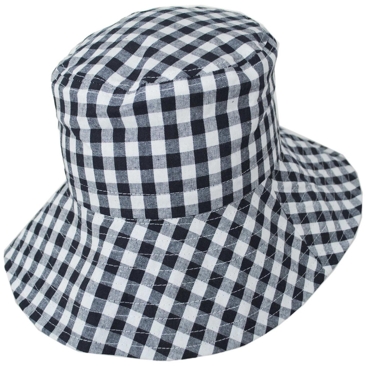 Gingham Cotton Reversible Bucket Hat