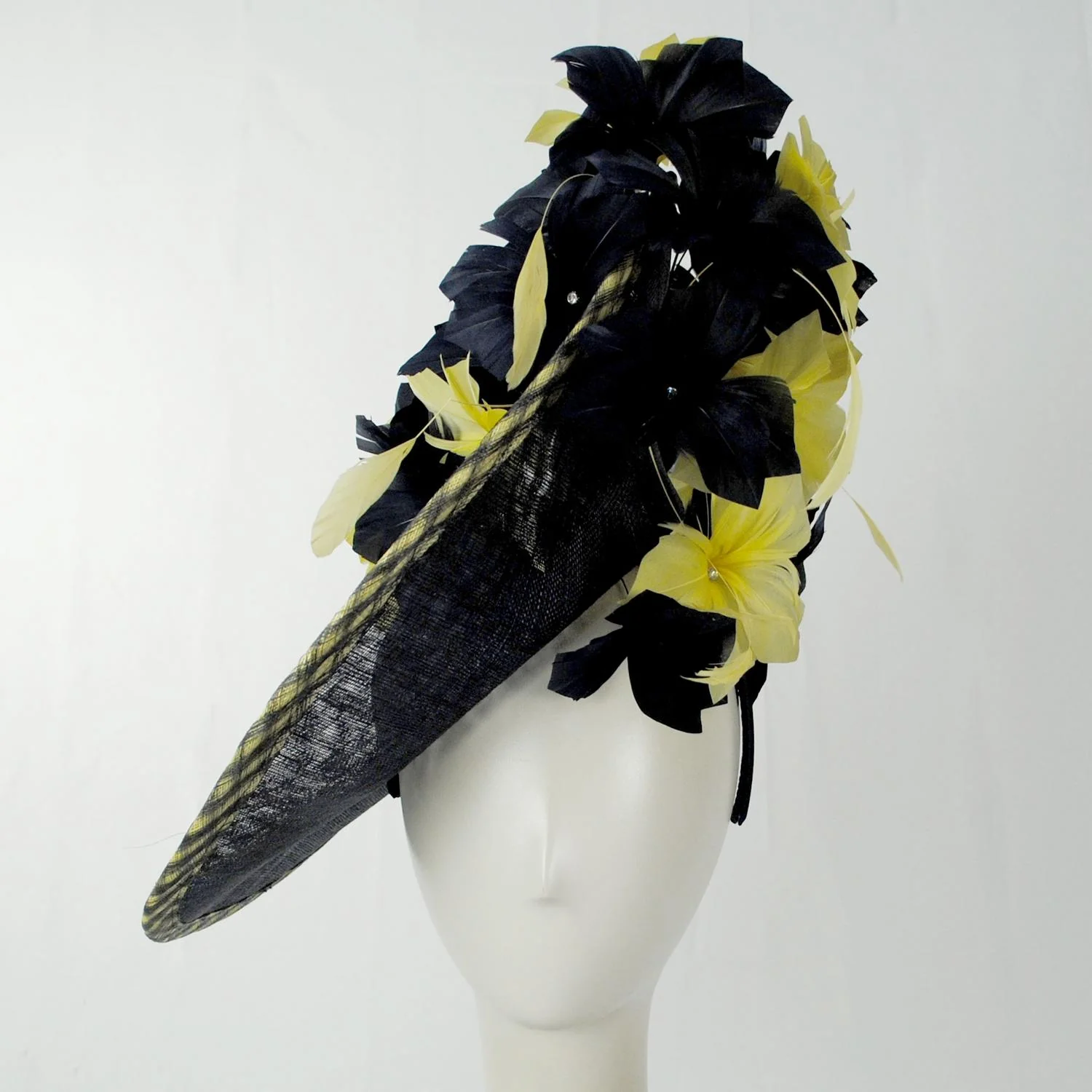 Gingham Sinamay Straw Fascinator Hat - Image 2