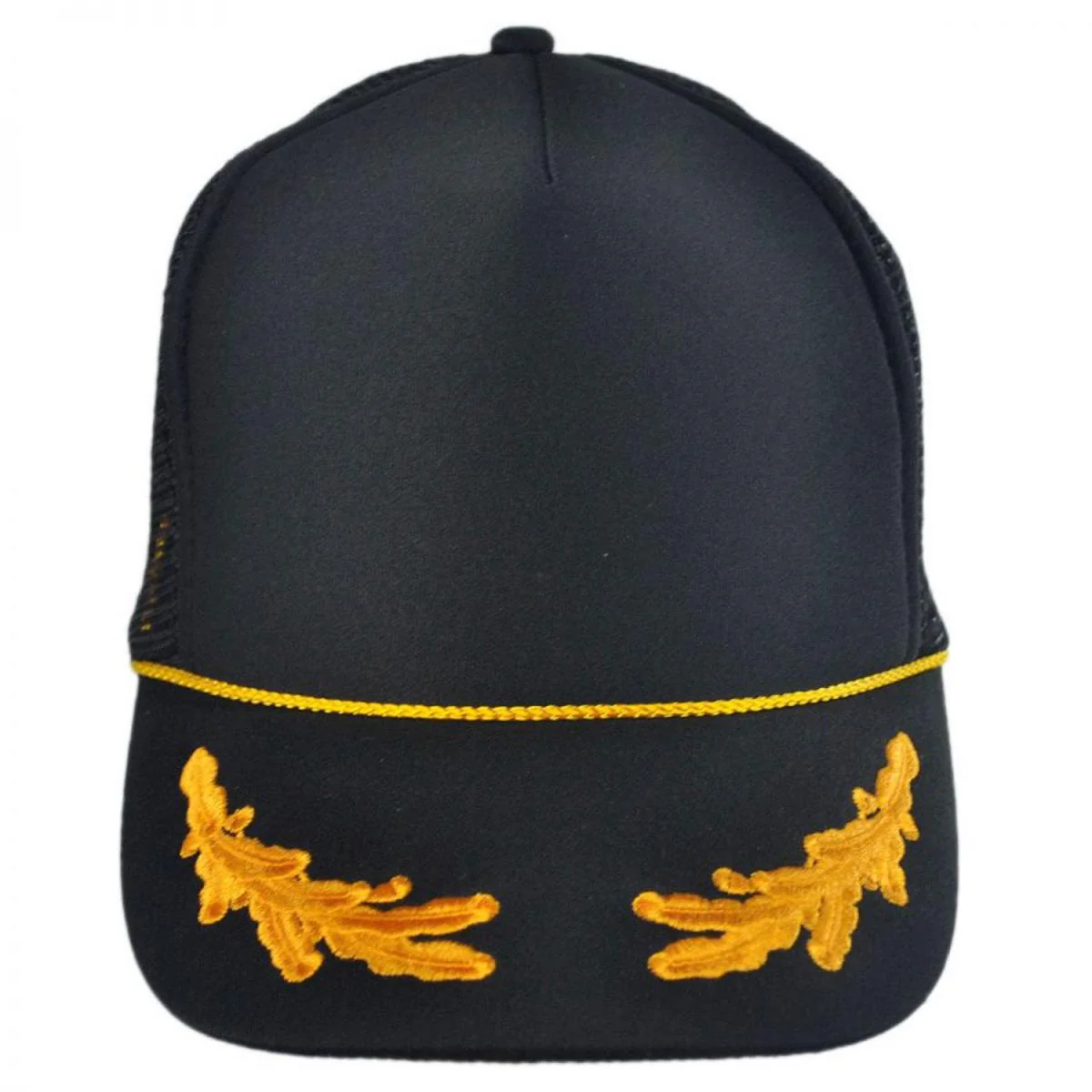 Gold Leaves Mesh Trucker Snapback Baseball Cap - Image 2