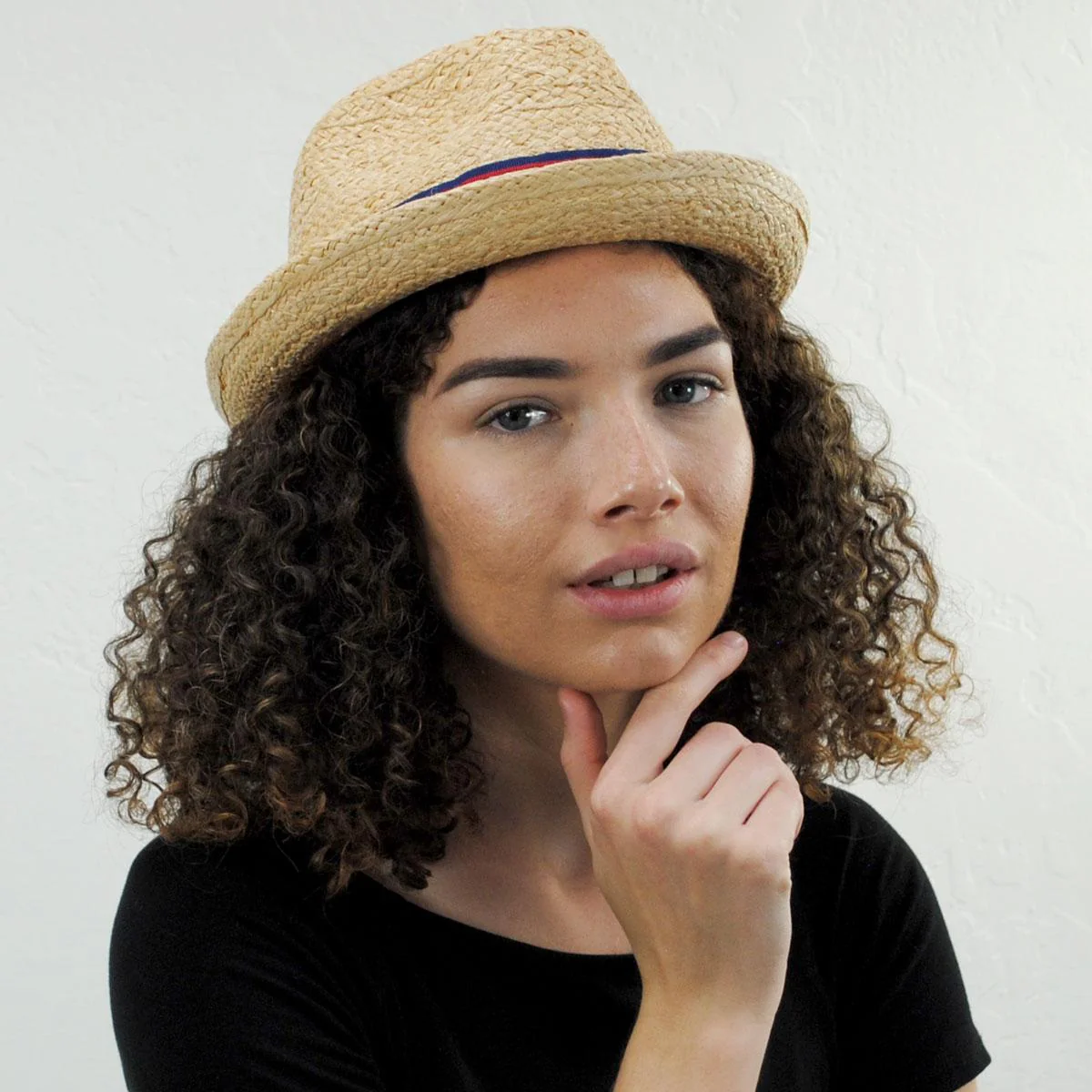 Golden Hill Raffia Straw Fedora Hat - Image 3