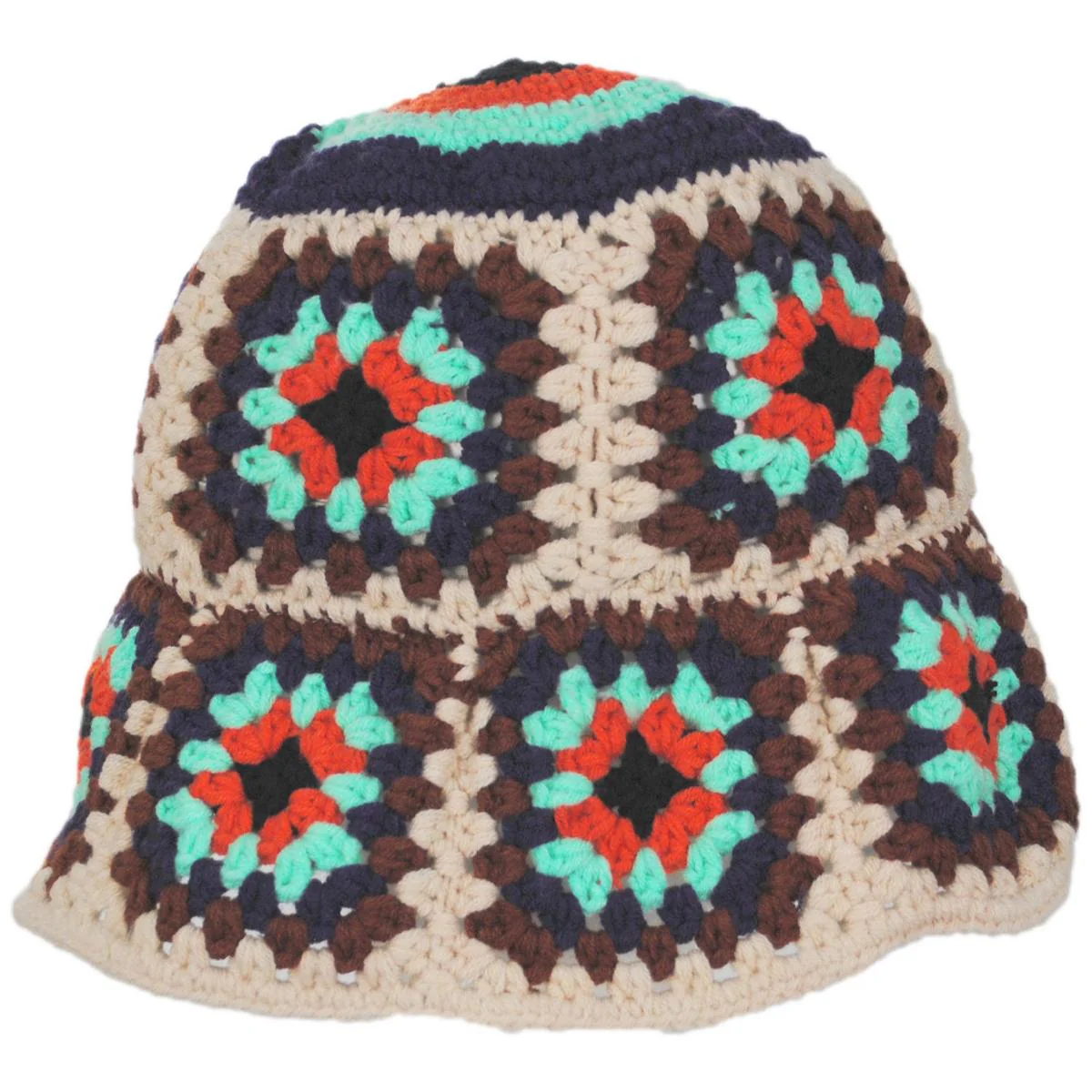 Granny Square Crochet Knit Bucket Hat - Image 3