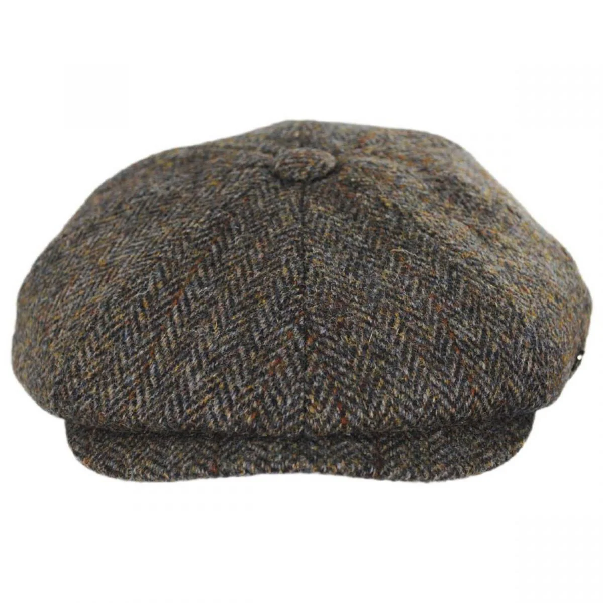 Harris Tweed Overcheck Herringbone Wool Newsboy Cap - Image 6