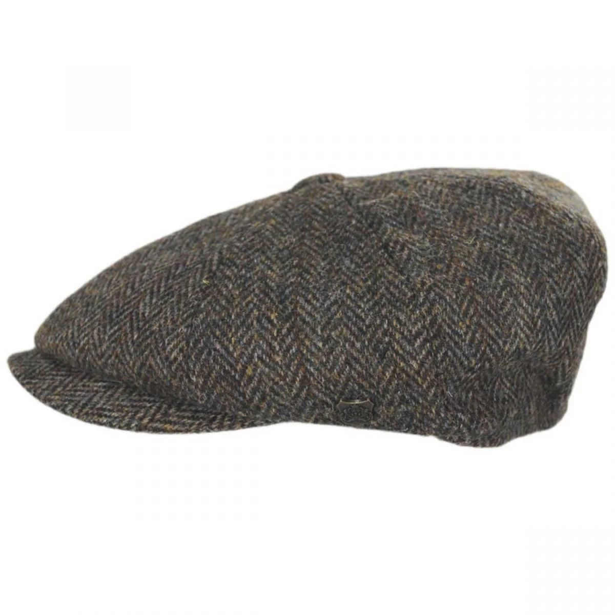 Harris Tweed Overcheck Herringbone Wool Newsboy Cap - Image 7