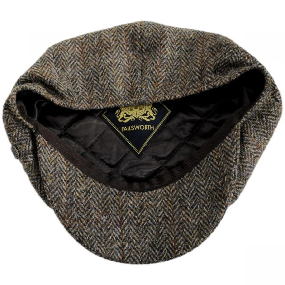 Harris Tweed Overcheck Herringbone Wool Newsboy Cap - Image 8