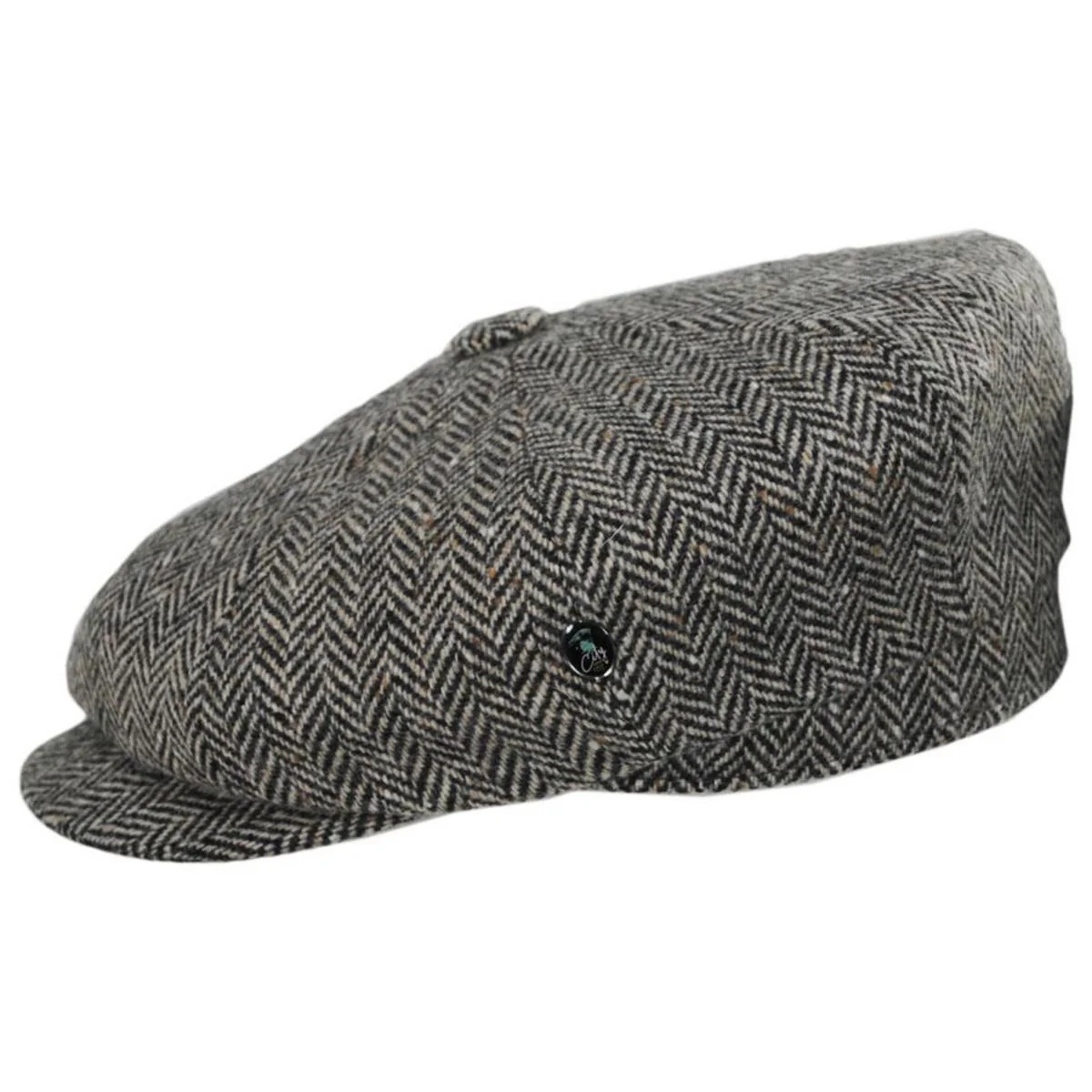 Herringbone Donegal Tweed Wool Newsboy Cap - Image 3