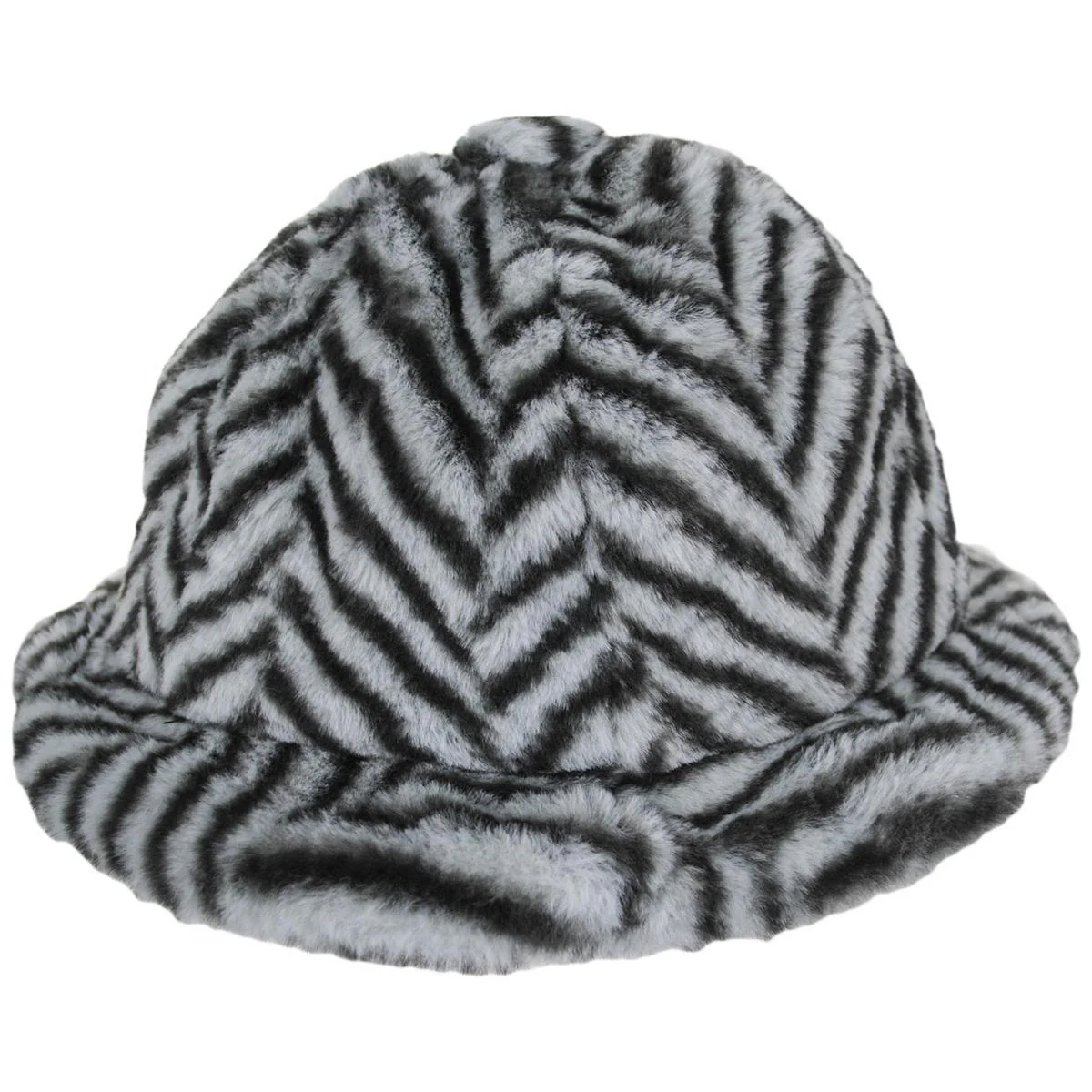 Herringbone Faux Fur Casual Bucket Hat - FINAL SALE - Image 3