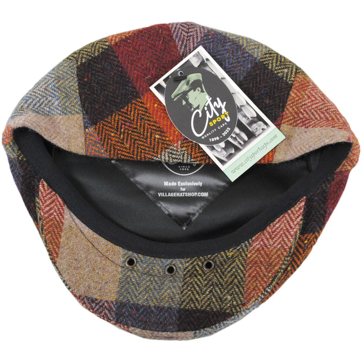 Herringbone Squares Donegal Tweed Wool Ivy Cap - FINAL SALE - Image 8