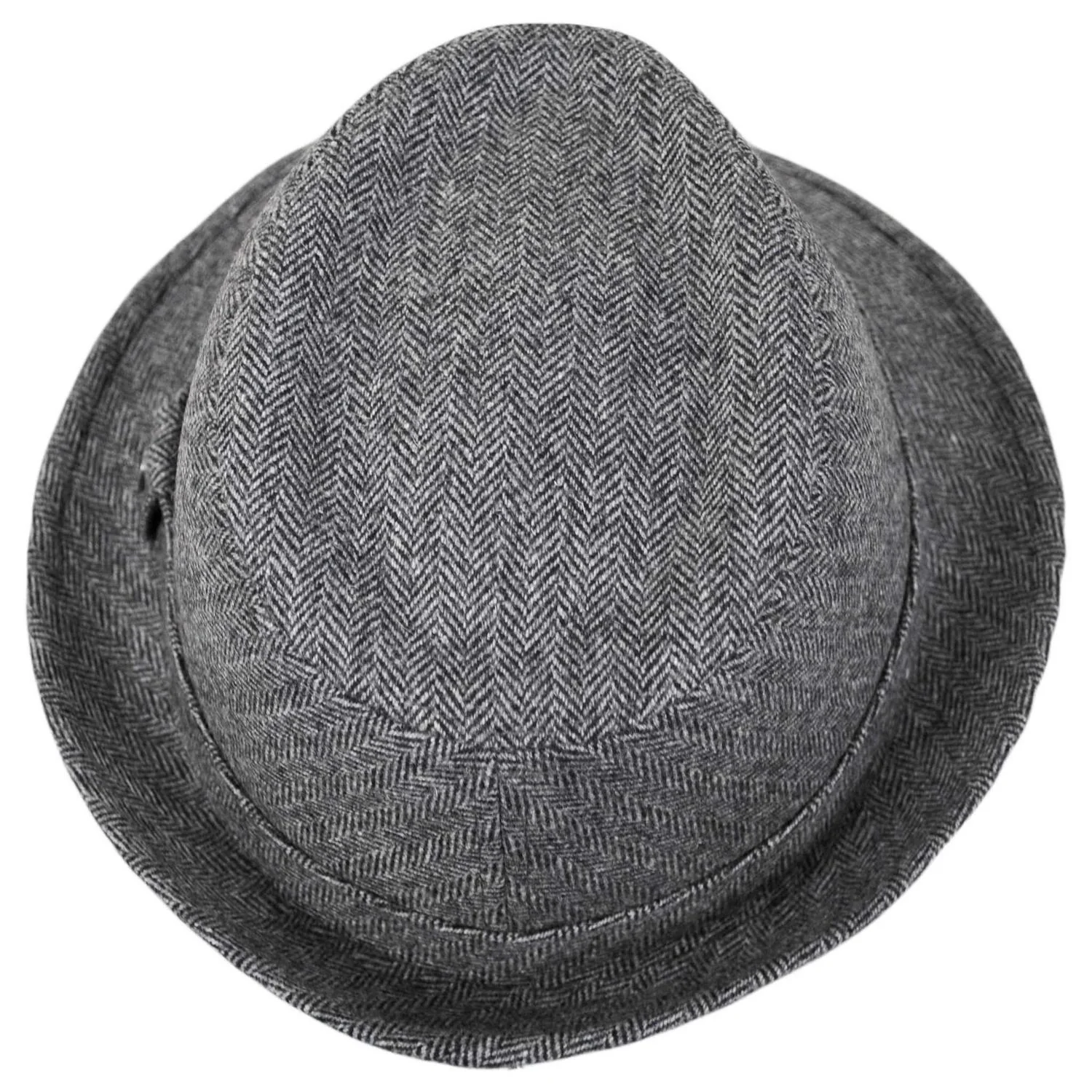 Herringbone Wool Trilby Fedora Hat - Image 4