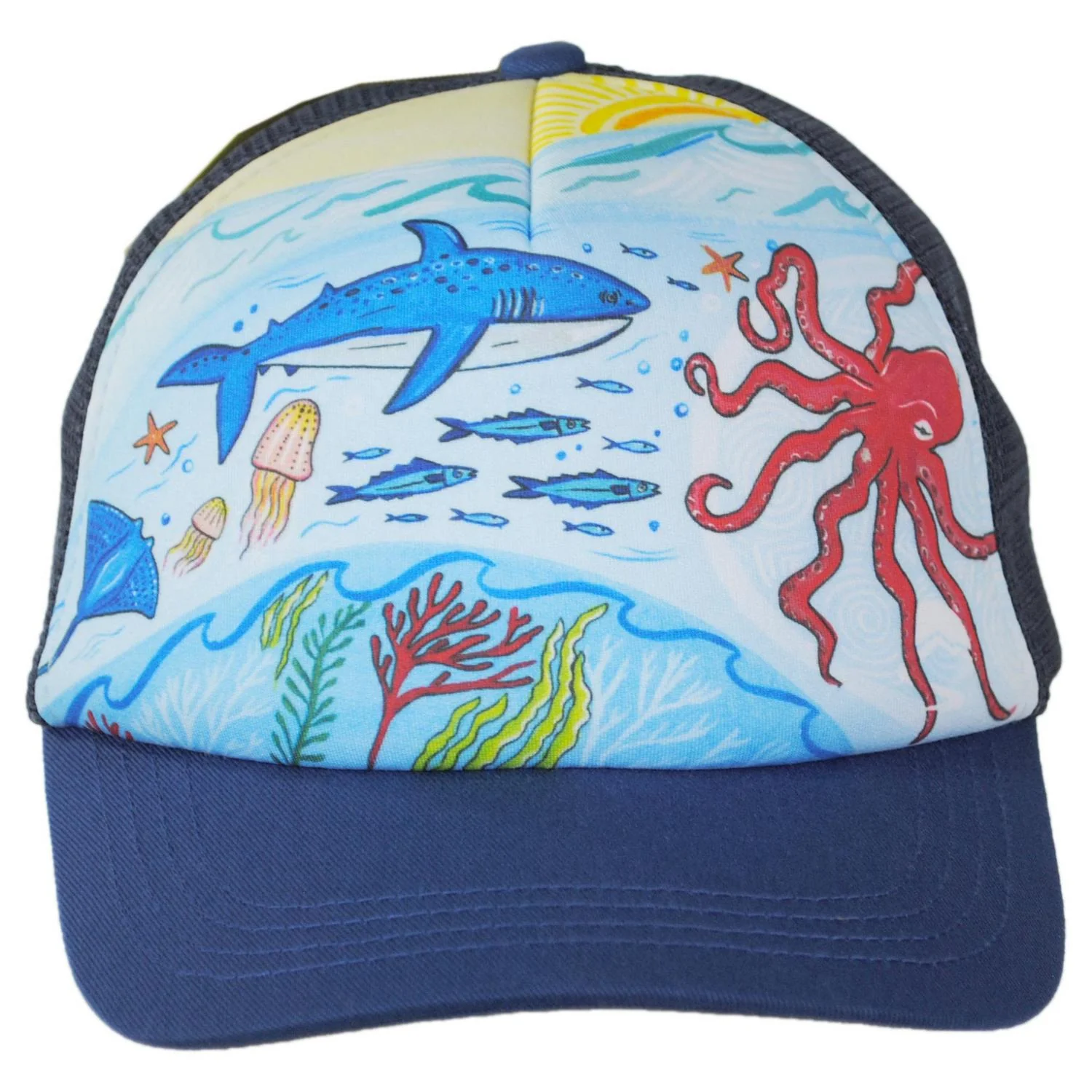Kid's Under The Sea Trucker Snapback Baseball Cap - Image 2
