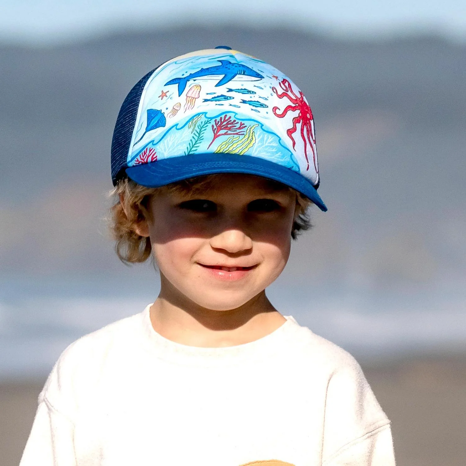Kid's Under The Sea Trucker Snapback Baseball Cap - Image 3