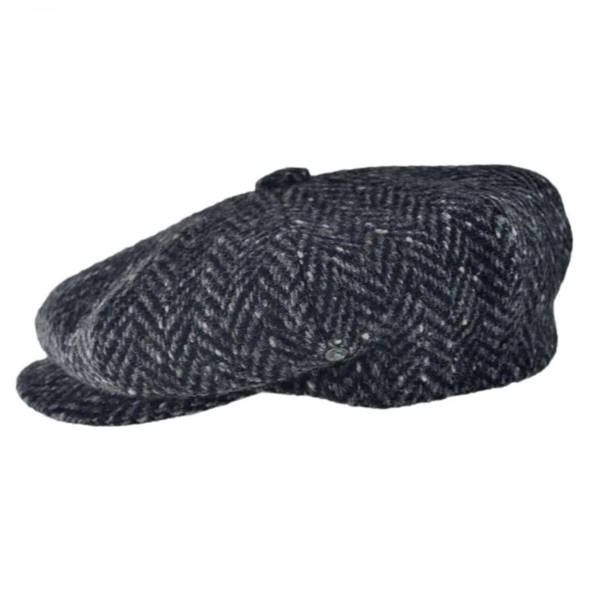 Large Herringbone Donegal Tweed Wool Newsboy Cap - Image 3