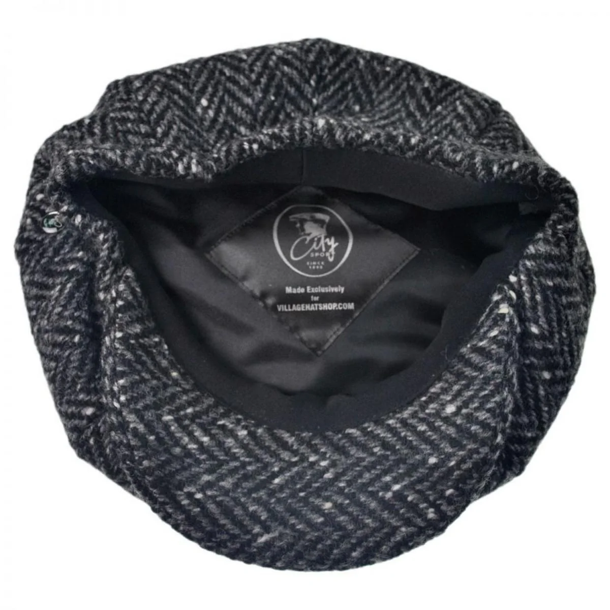 Large Herringbone Donegal Tweed Wool Newsboy Cap - Image 4