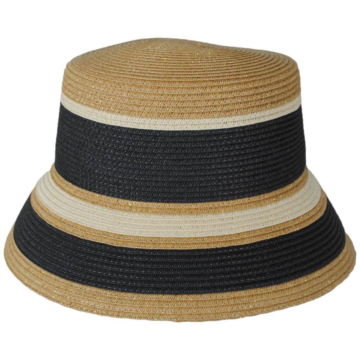 Las Palmas Striped Toyo Straw Bucket Hat - Image 4