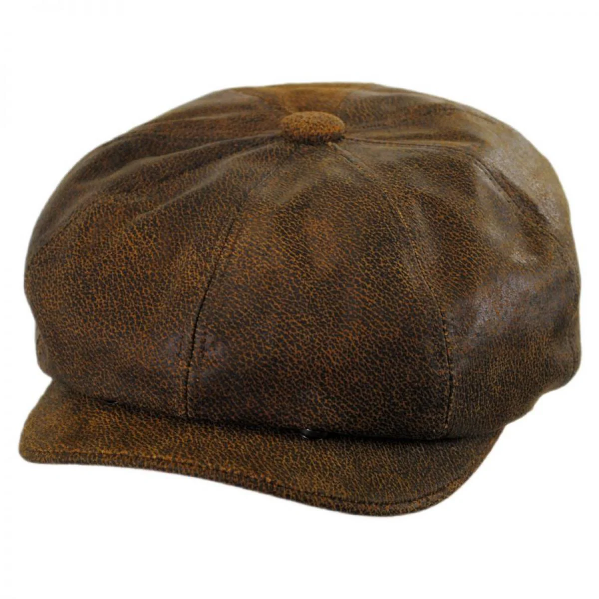 Leather Newsboy Cap