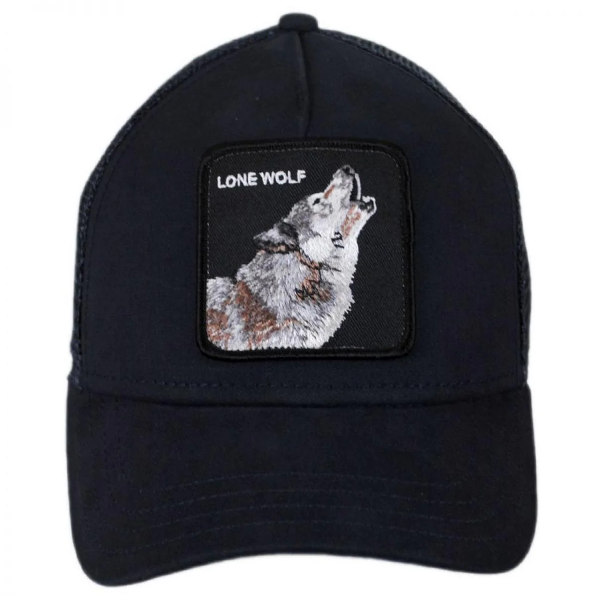 Lone Wolf Mesh Trucker Snapback Baseball Cap - Image 2