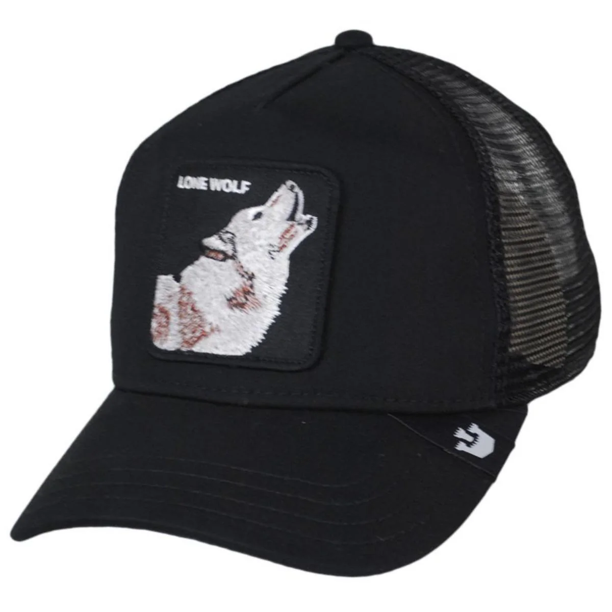 Lone Wolf Mesh Trucker Snapback Baseball Cap - Image 5