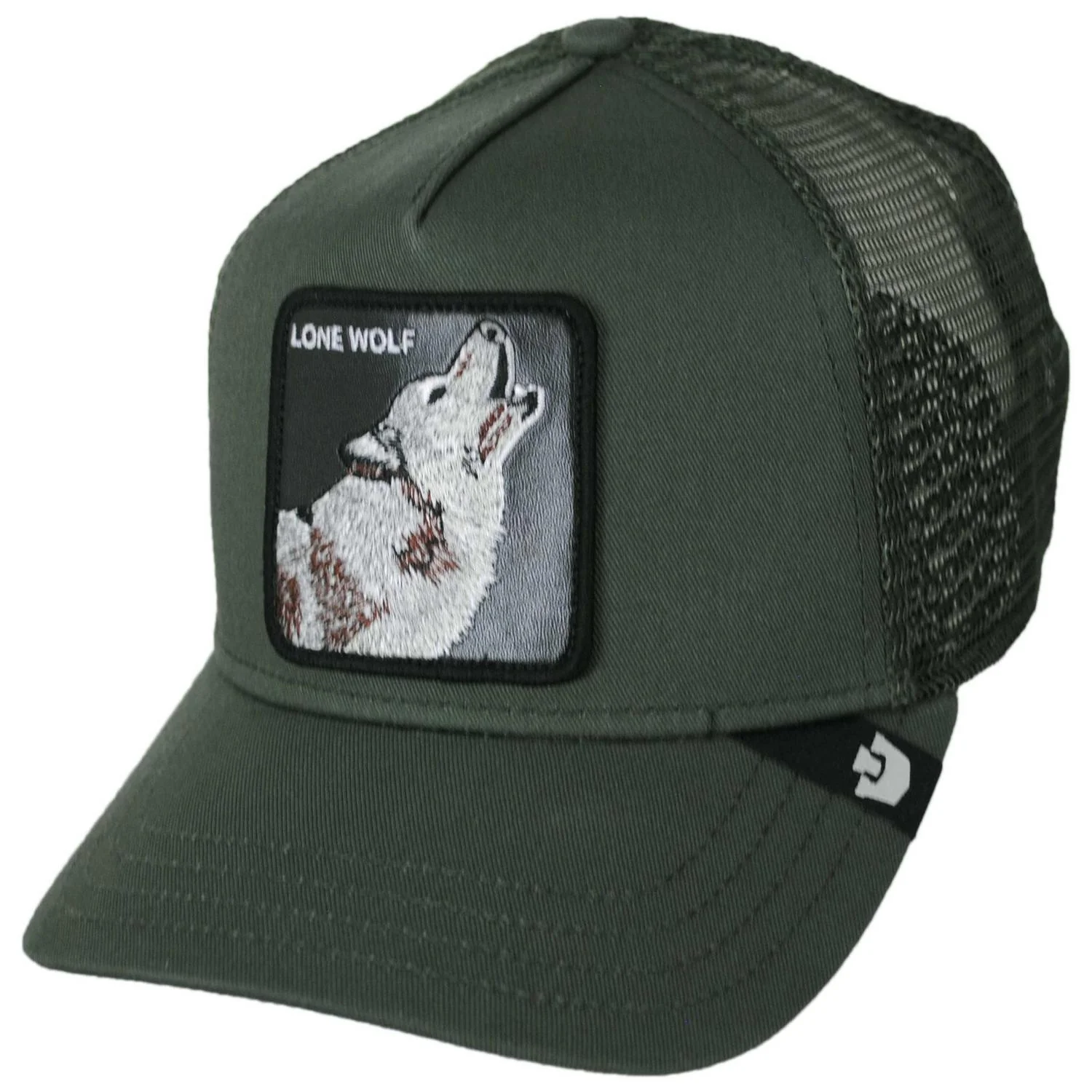 Lone Wolf Mesh Trucker Snapback Baseball Cap - Image 9
