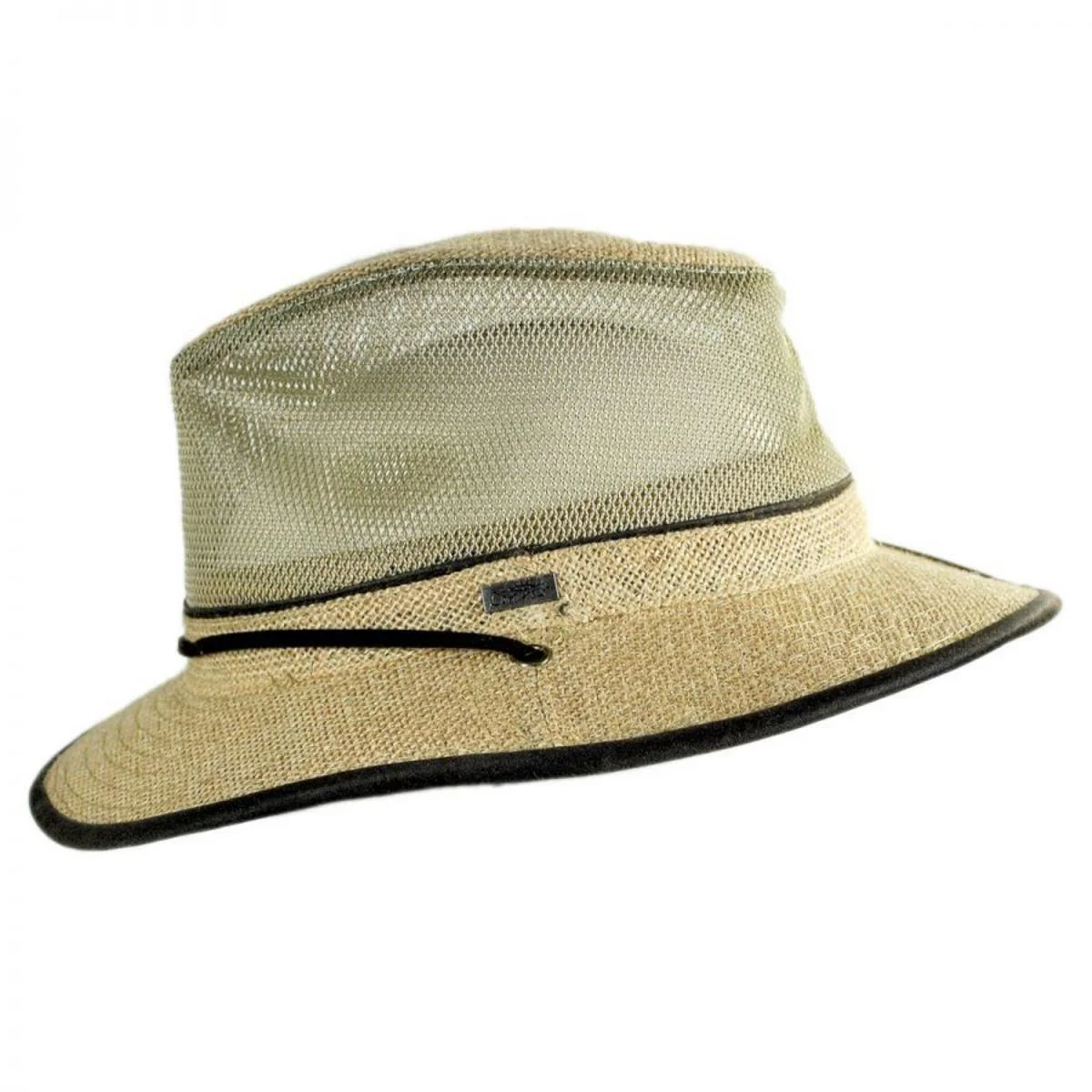 Mesh Crown Hemp Safari Fedora Hat - Image 3