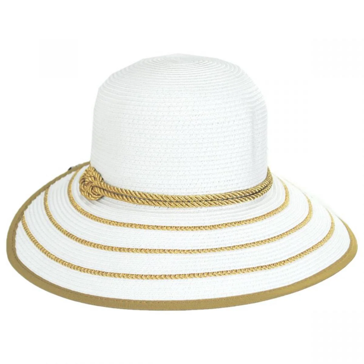 Metallic Sailor Knot Toyo Straw Facesaver Hat