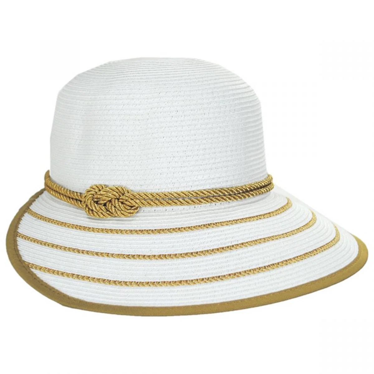 Metallic Sailor Knot Toyo Straw Facesaver Hat - Image 3