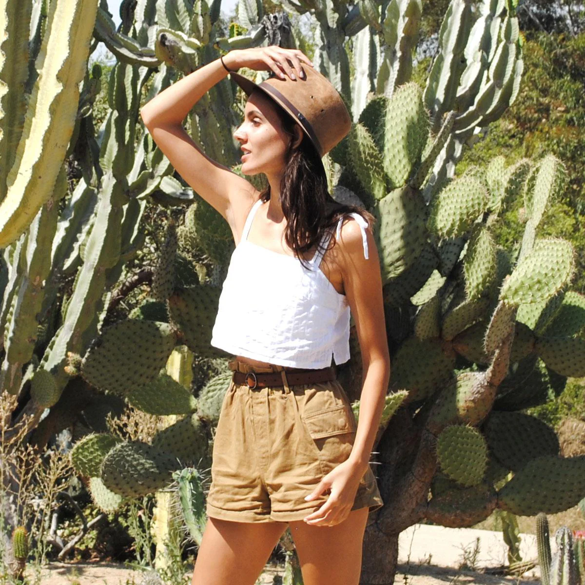 Nubuck Leather Safari Fedora Hat - Image 2