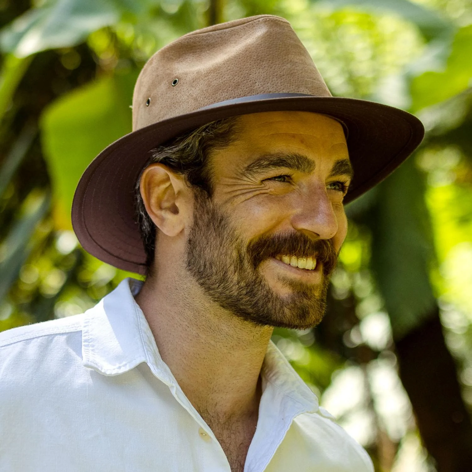 Nubuck Leather Safari Fedora Hat - Image 3