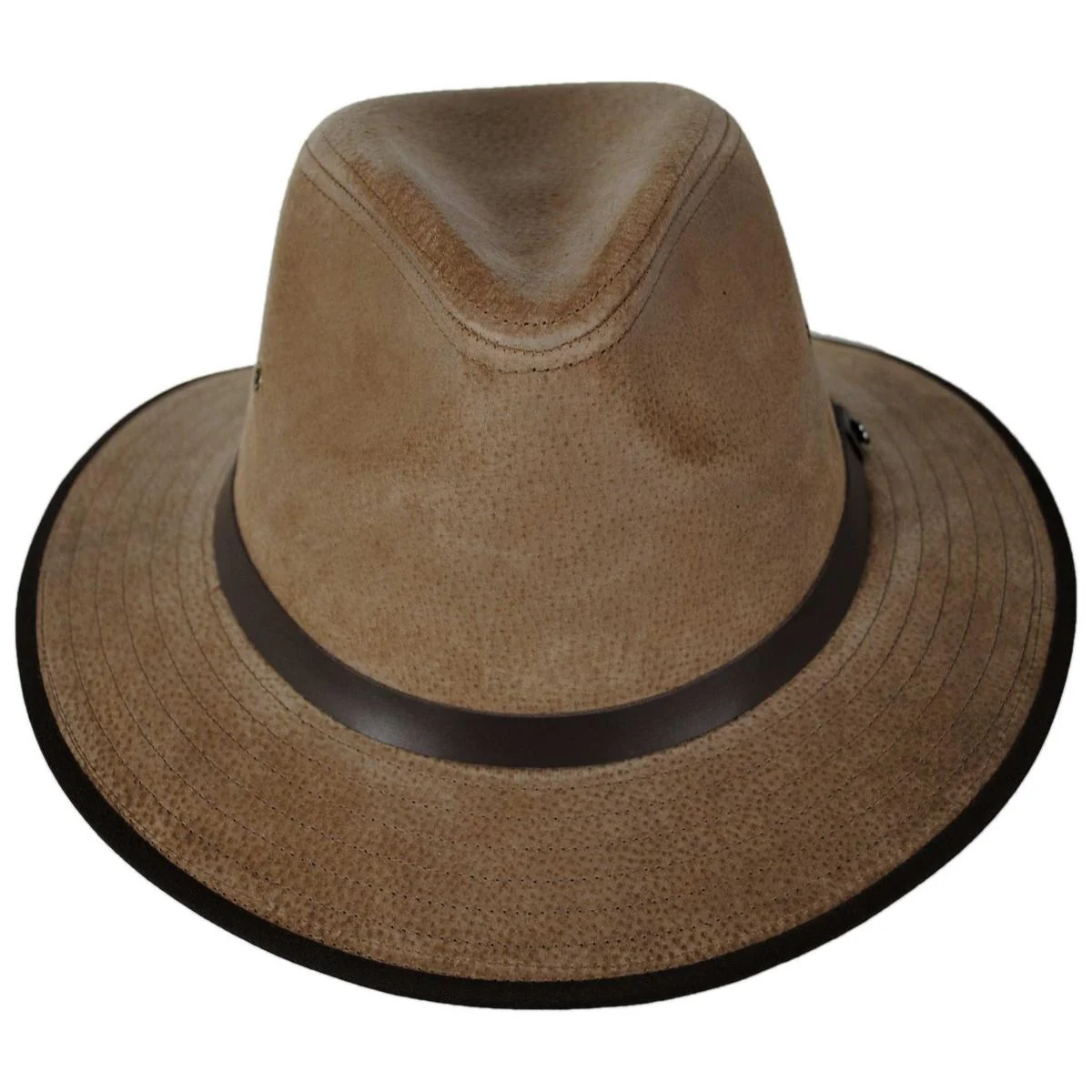 Nubuck Leather Safari Fedora Hat - Image 4