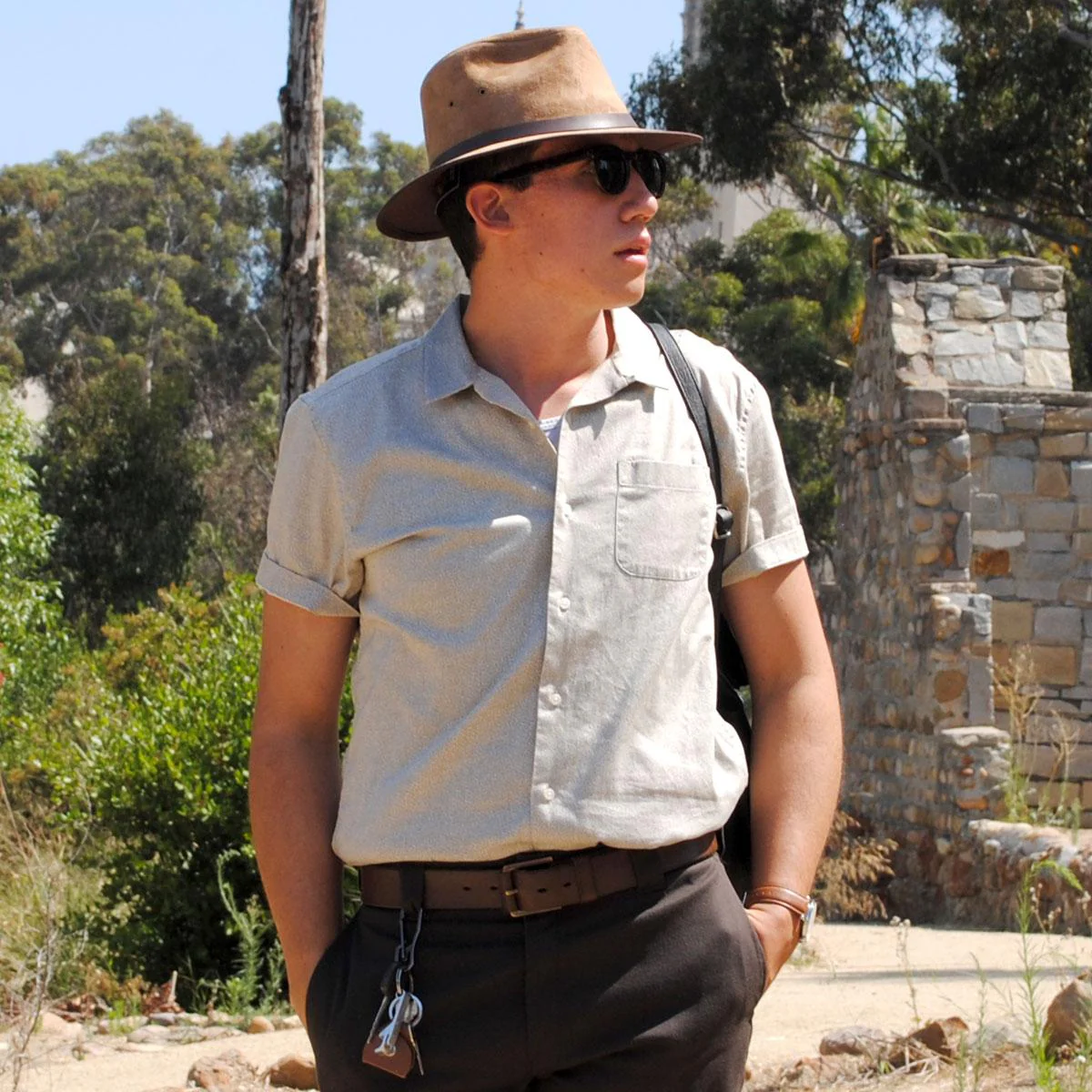 Nubuck Leather Safari Fedora Hat - Image 8