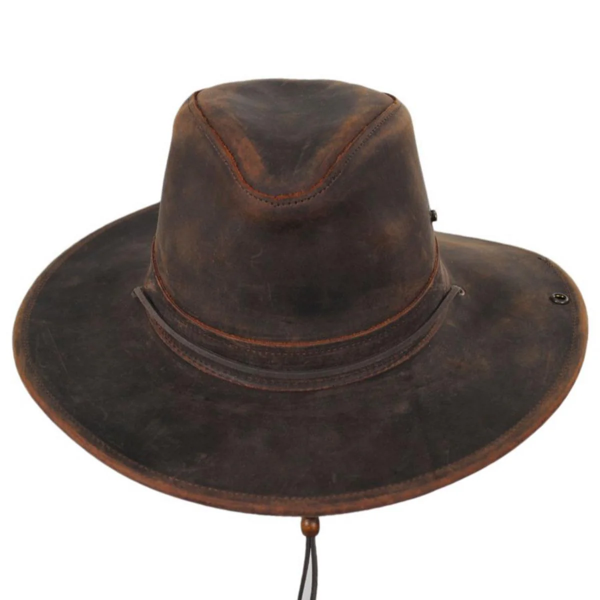 Oiled Leather Aussie Fedora Hat - Image 7
