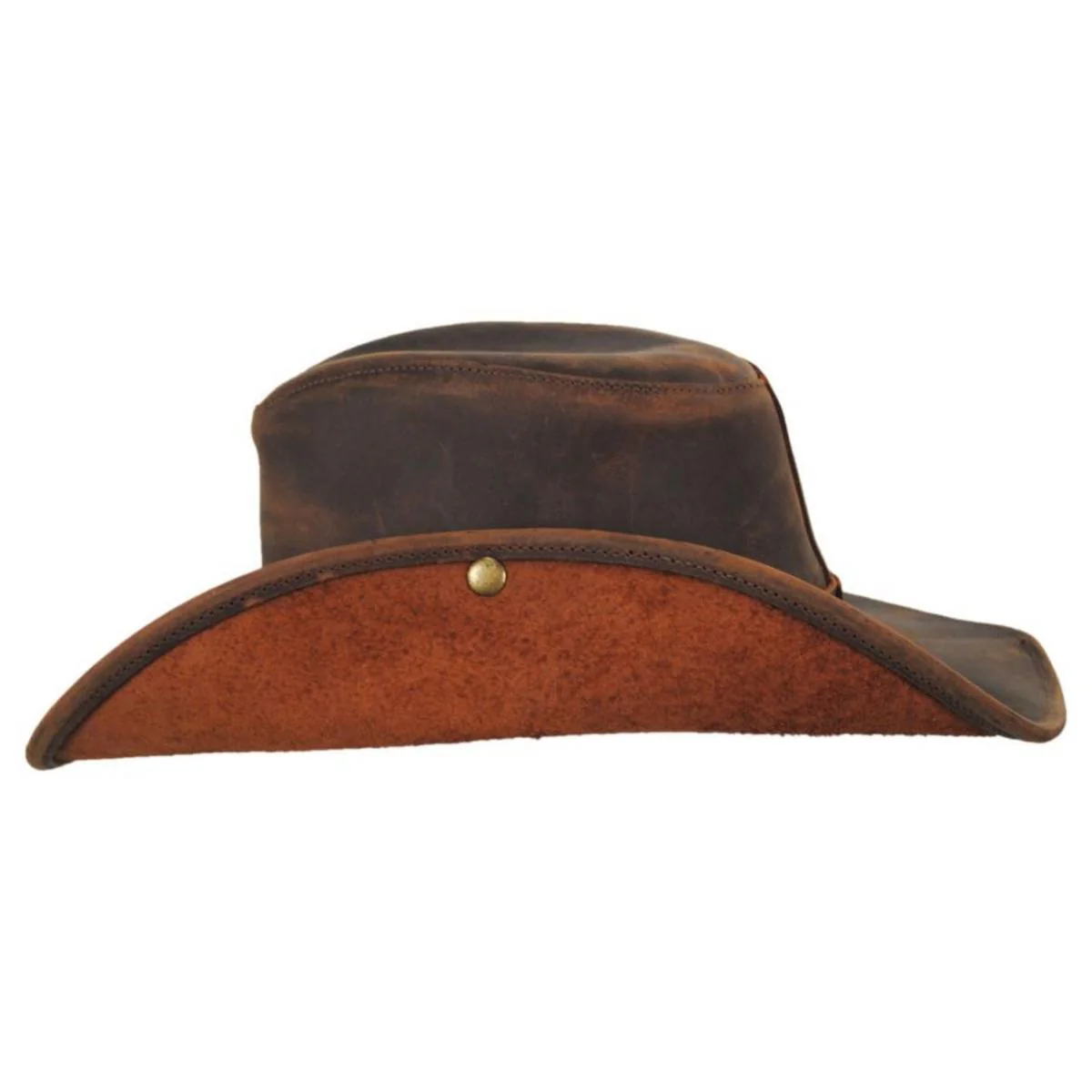 Oiled Leather Aussie Fedora Hat - Image 8