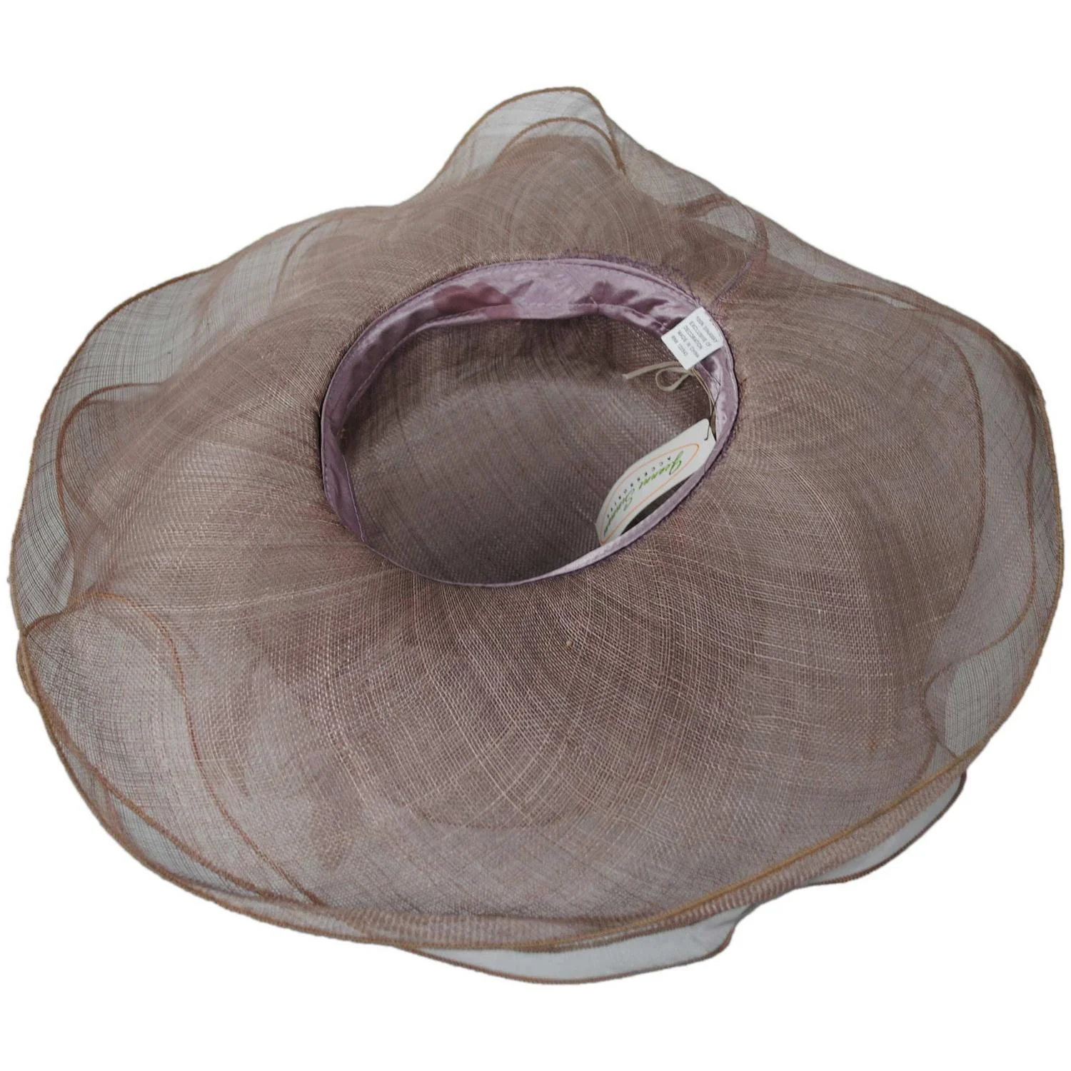 Organza Flower Triple Layer Sinamay Straw Boater Dress Hat - Image 4