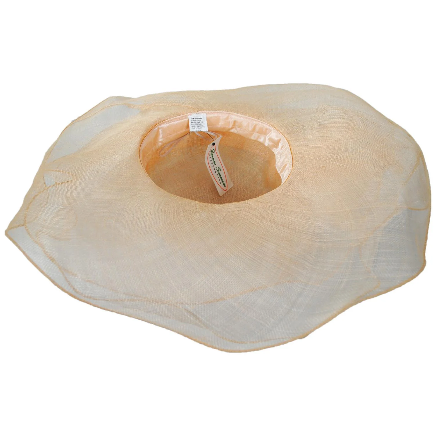 Organza Flower Triple Layer Sinamay Straw Boater Dress Hat - Image 8