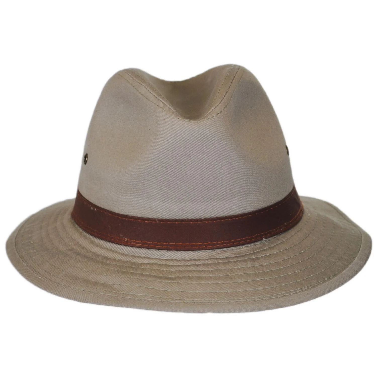 Packable Cotton Twill Safari Fedora Hat - Image 10
