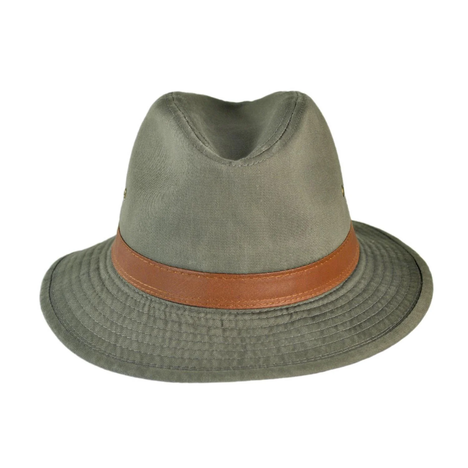 Packable Cotton Twill Safari Fedora Hat - Image 6