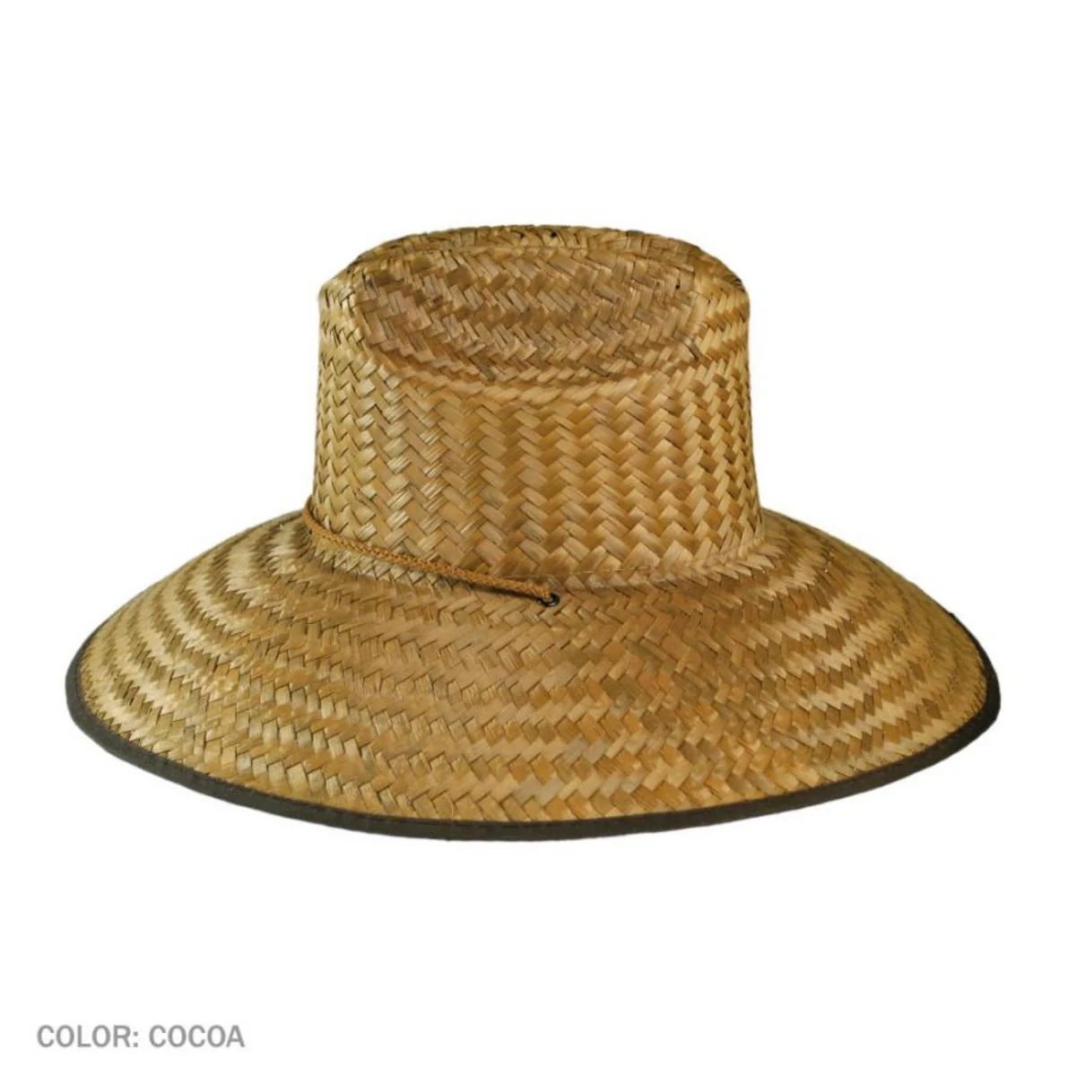 Palm Leaf Straw Lifeguard Hat with Bound Brim - Image 3