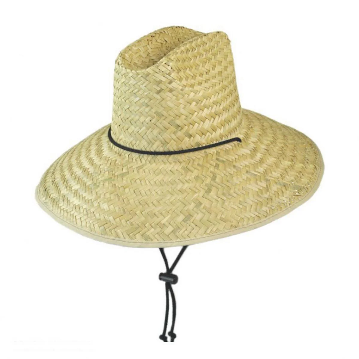 Palm Leaf Straw Lifeguard Hat with Bound Brim - Image 5