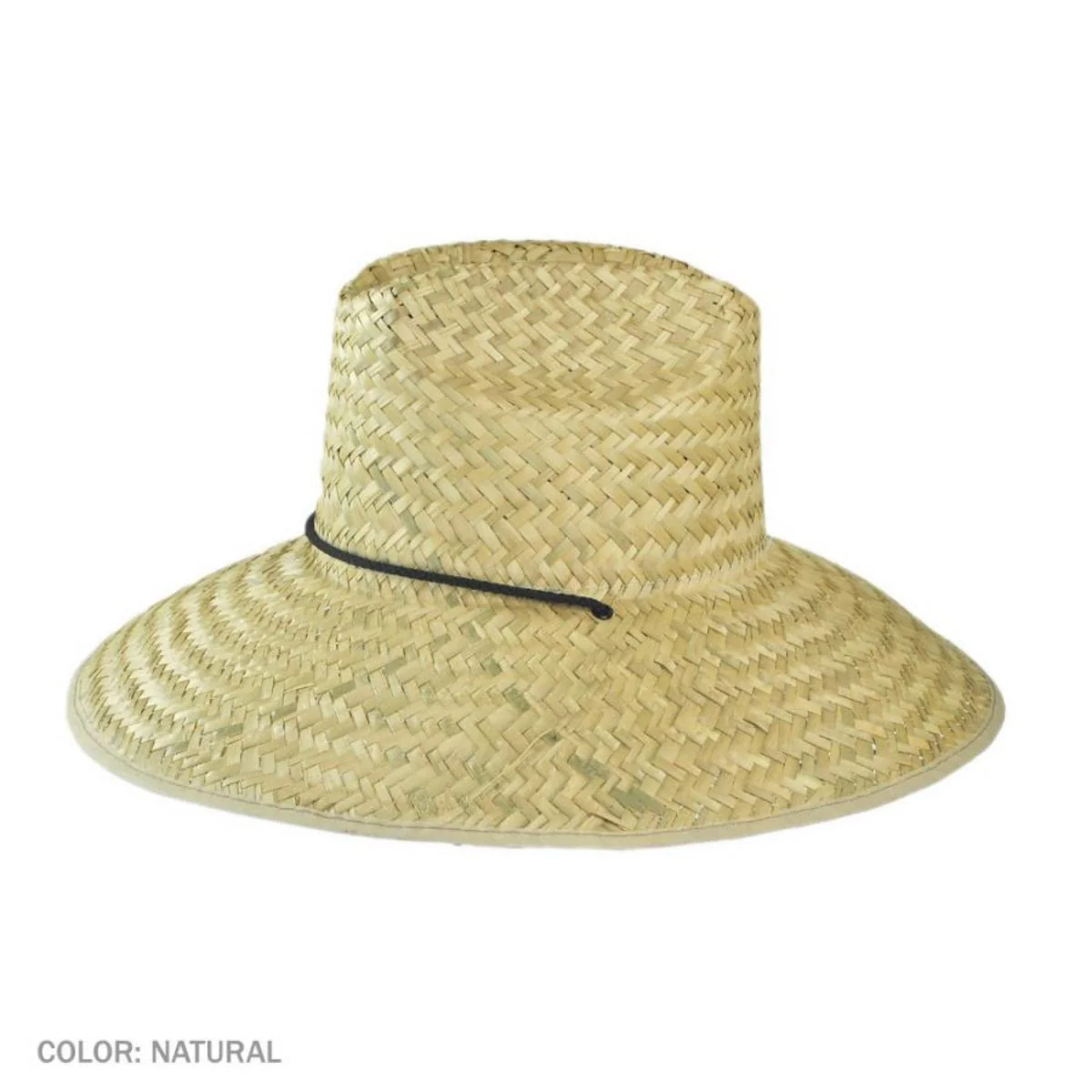 Palm Leaf Straw Lifeguard Hat with Bound Brim - Image 7