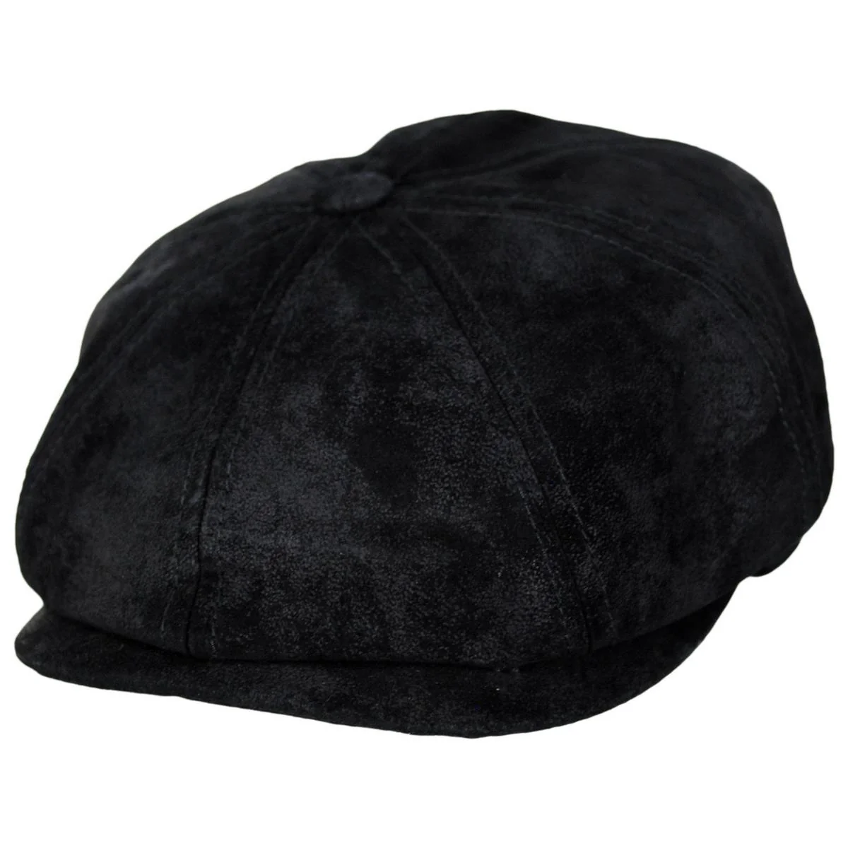 Pigskin Distressed Leather Newsboy Cap