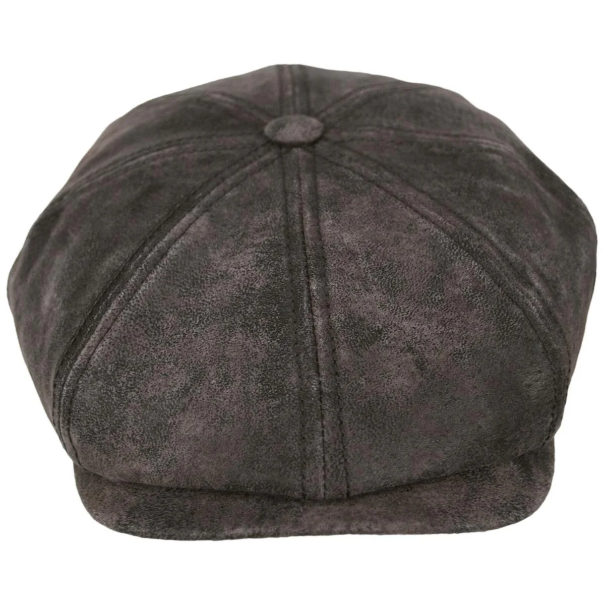 Pigskin Distressed Leather Newsboy Cap - Image 6