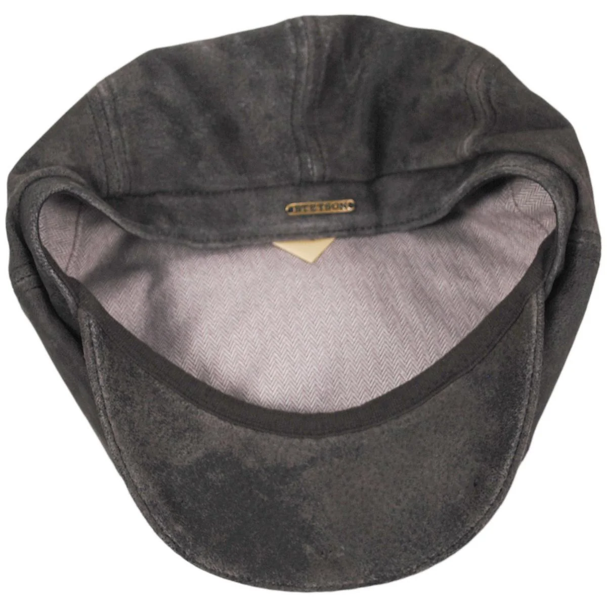 Pigskin Distressed Leather Newsboy Cap - Image 8