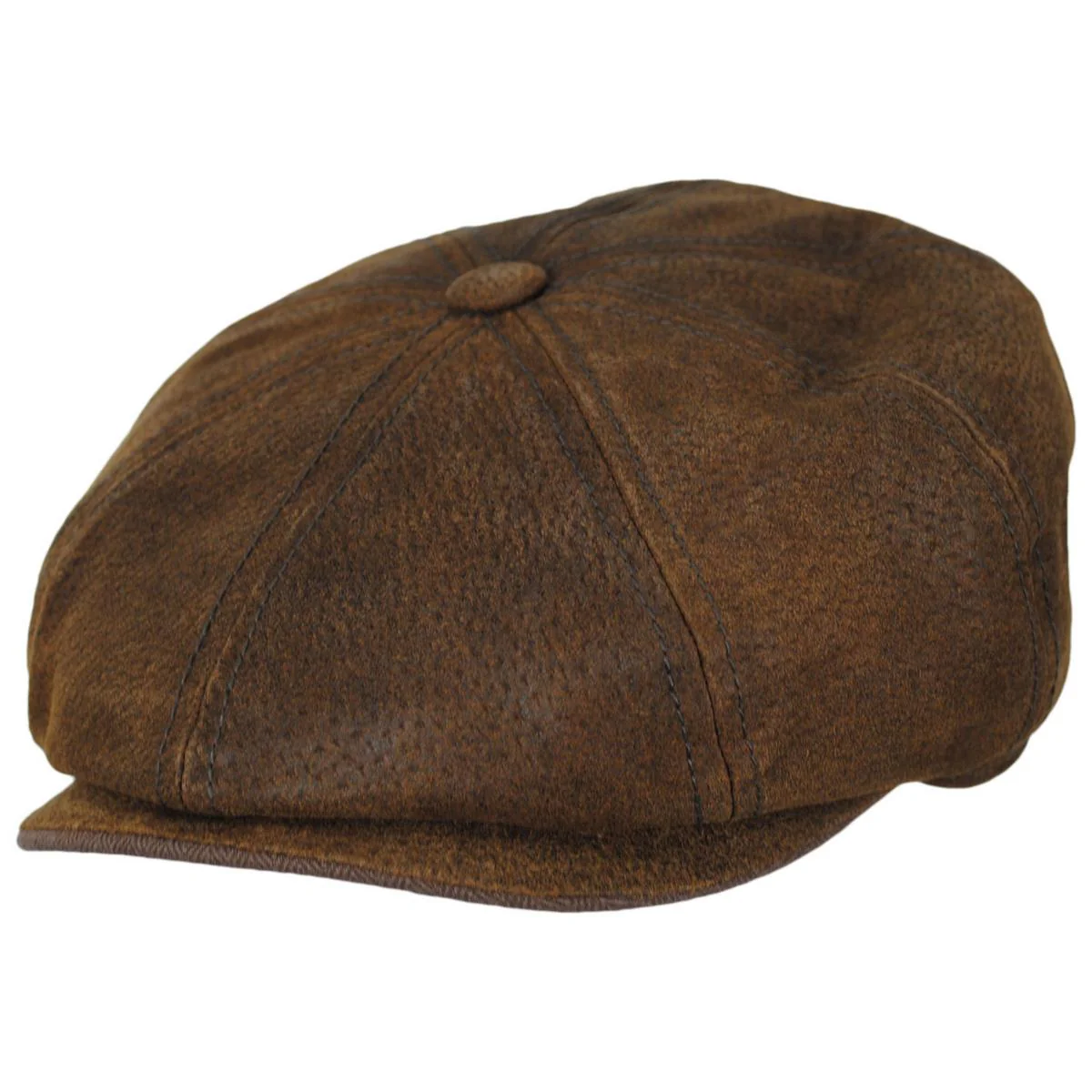Pigskin Leather Newsboy Cap - Image 2