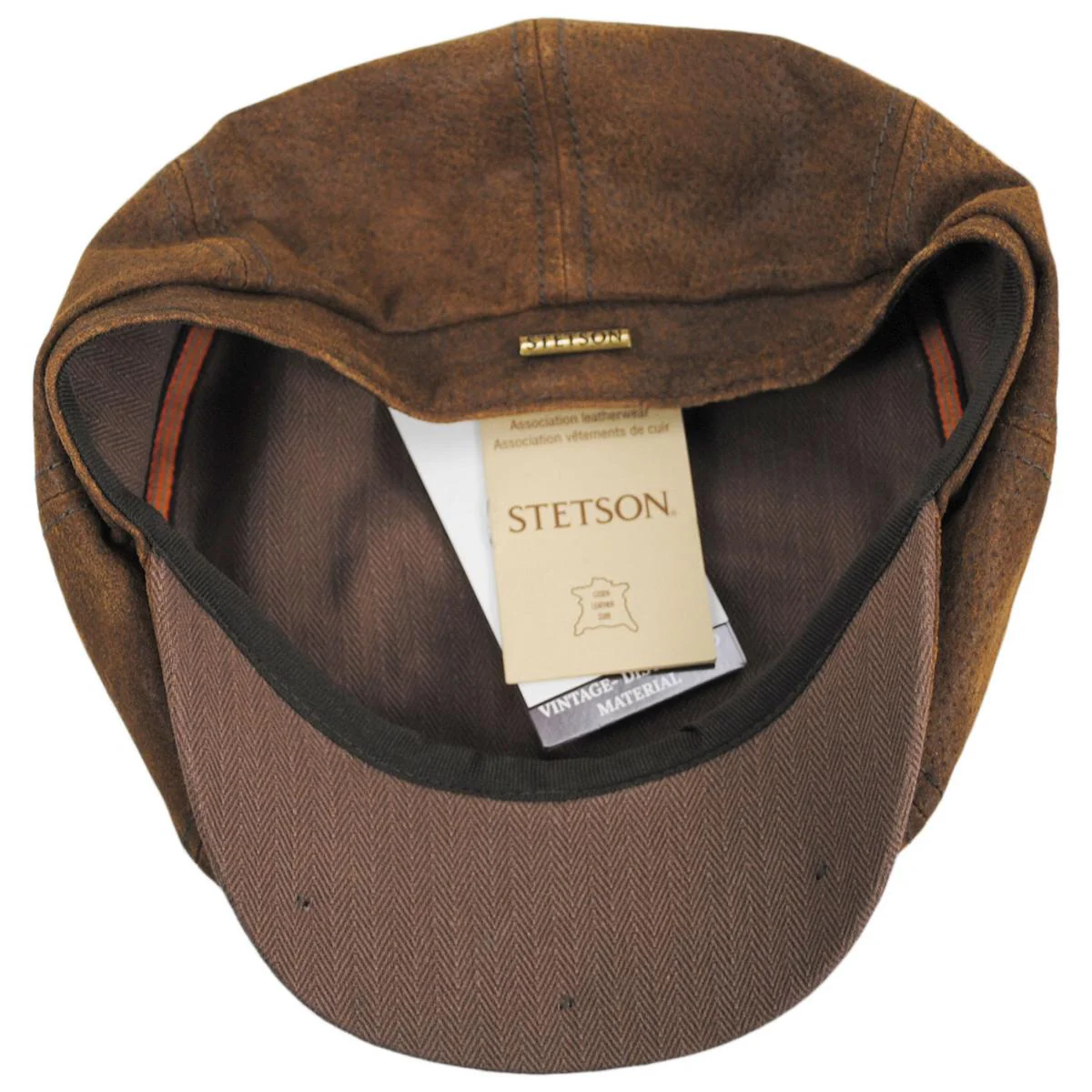 Pigskin Leather Newsboy Cap - Image 4