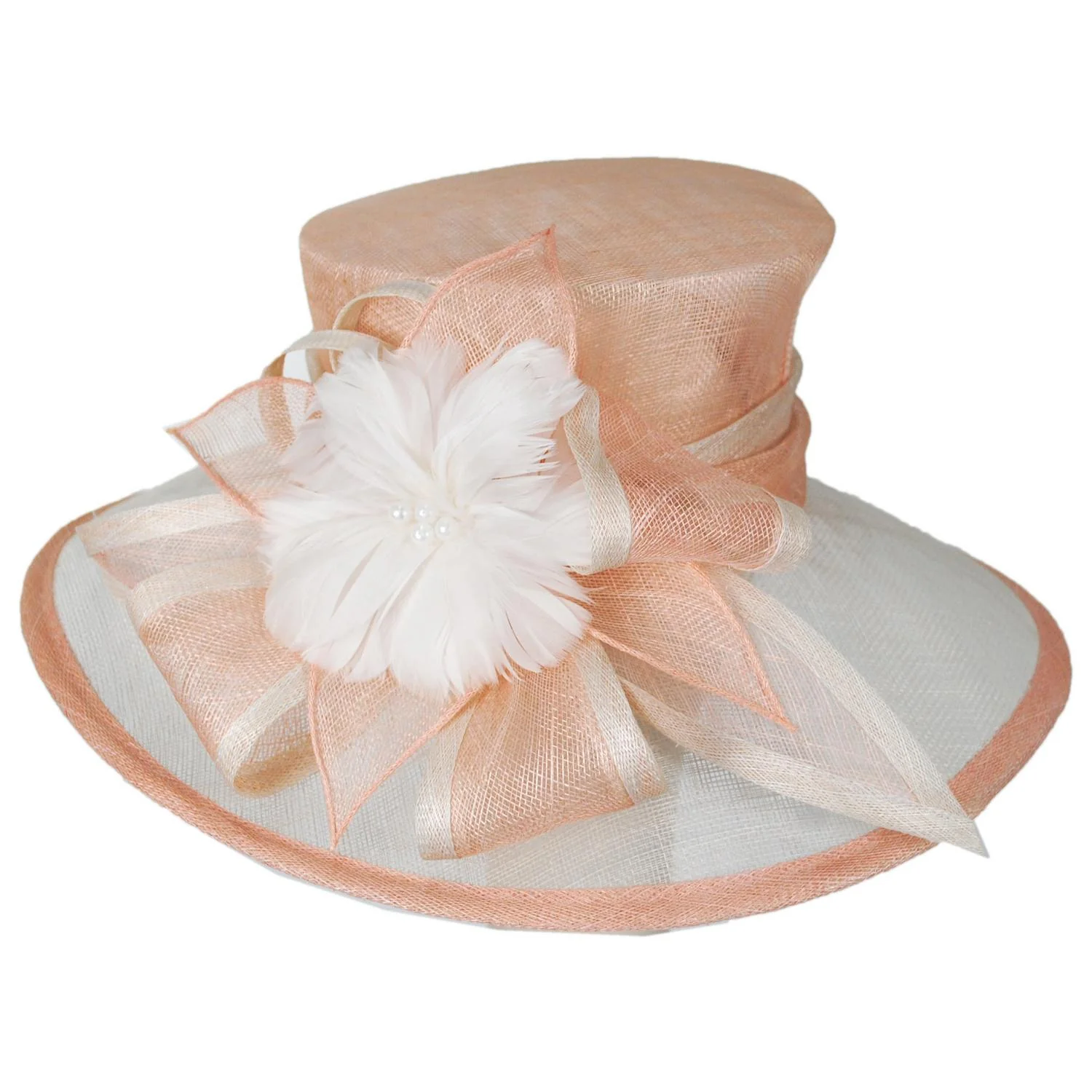 Poudre Sinamay Straw Boater Dress Hat