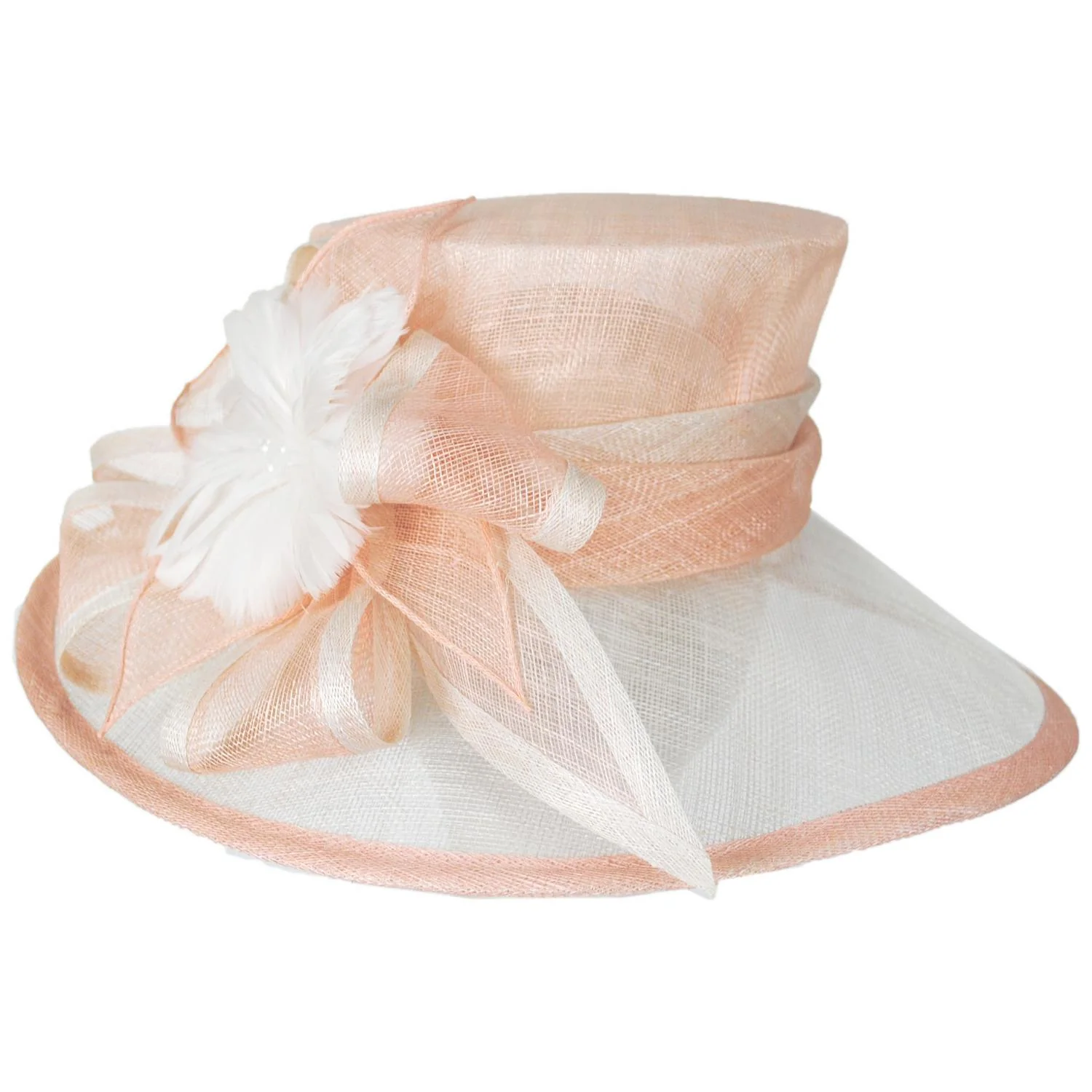 Poudre Sinamay Straw Boater Dress Hat - Image 2