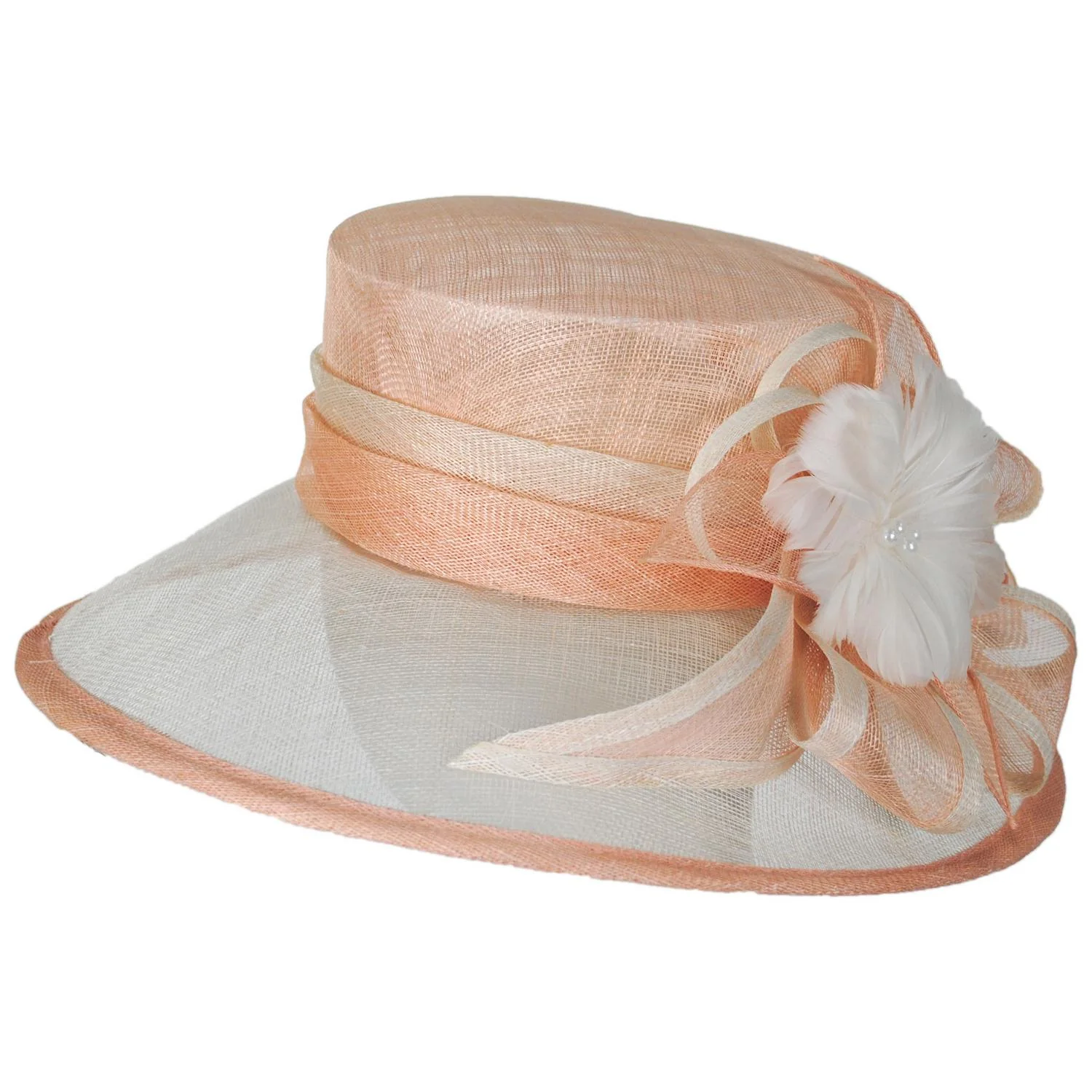 Poudre Sinamay Straw Boater Dress Hat - Image 3