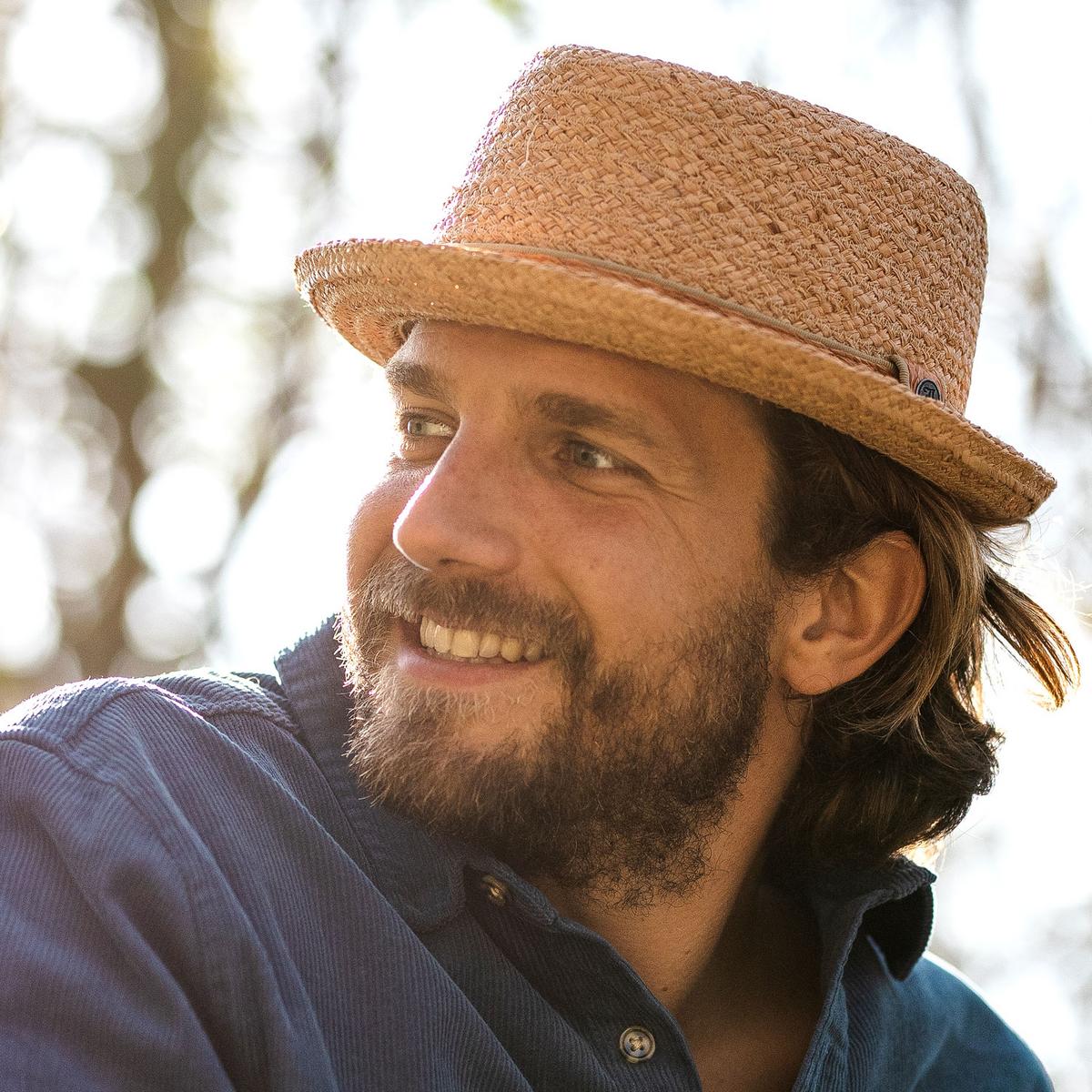 Raffia Straw Diamond Crown Fedora Hat - Image 2