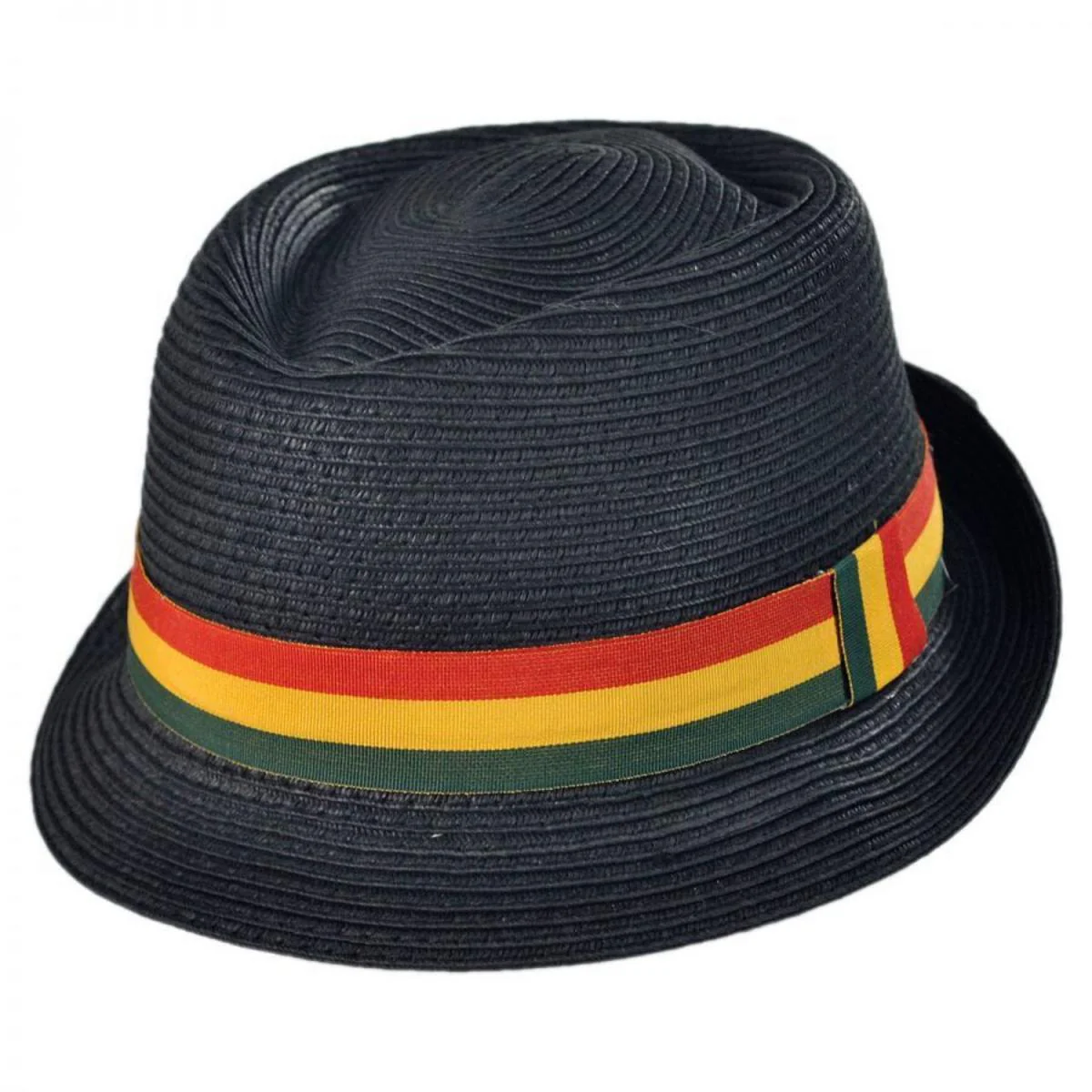 Rasta Toyo Straw Diamond Crown Fedora Hat