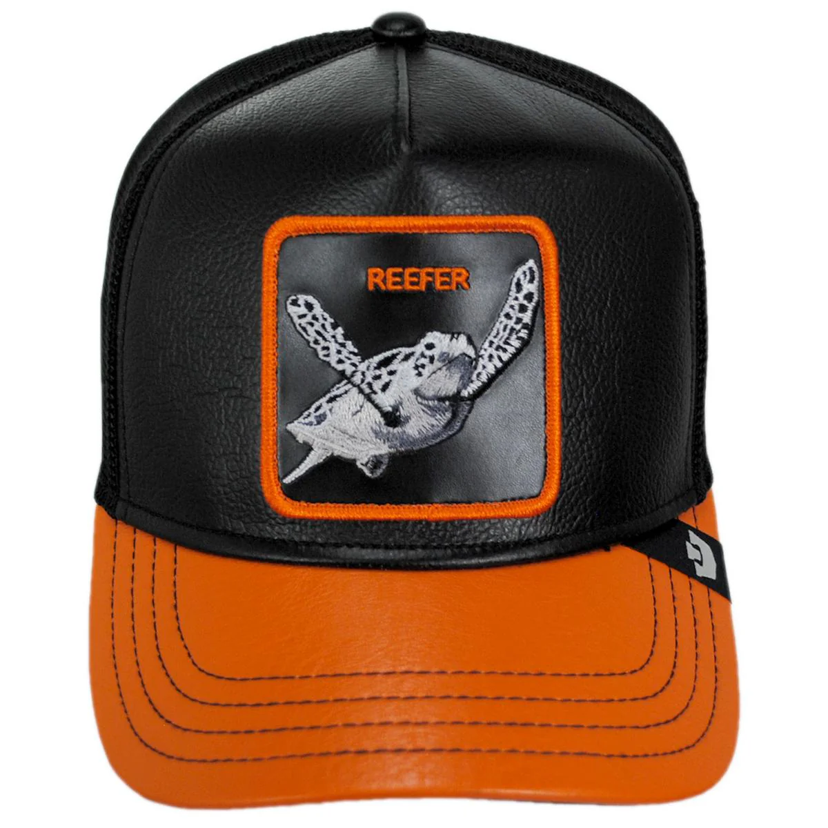 Reefer Pleather Mesh Trucker Snapback Baseball Cap - Image 2